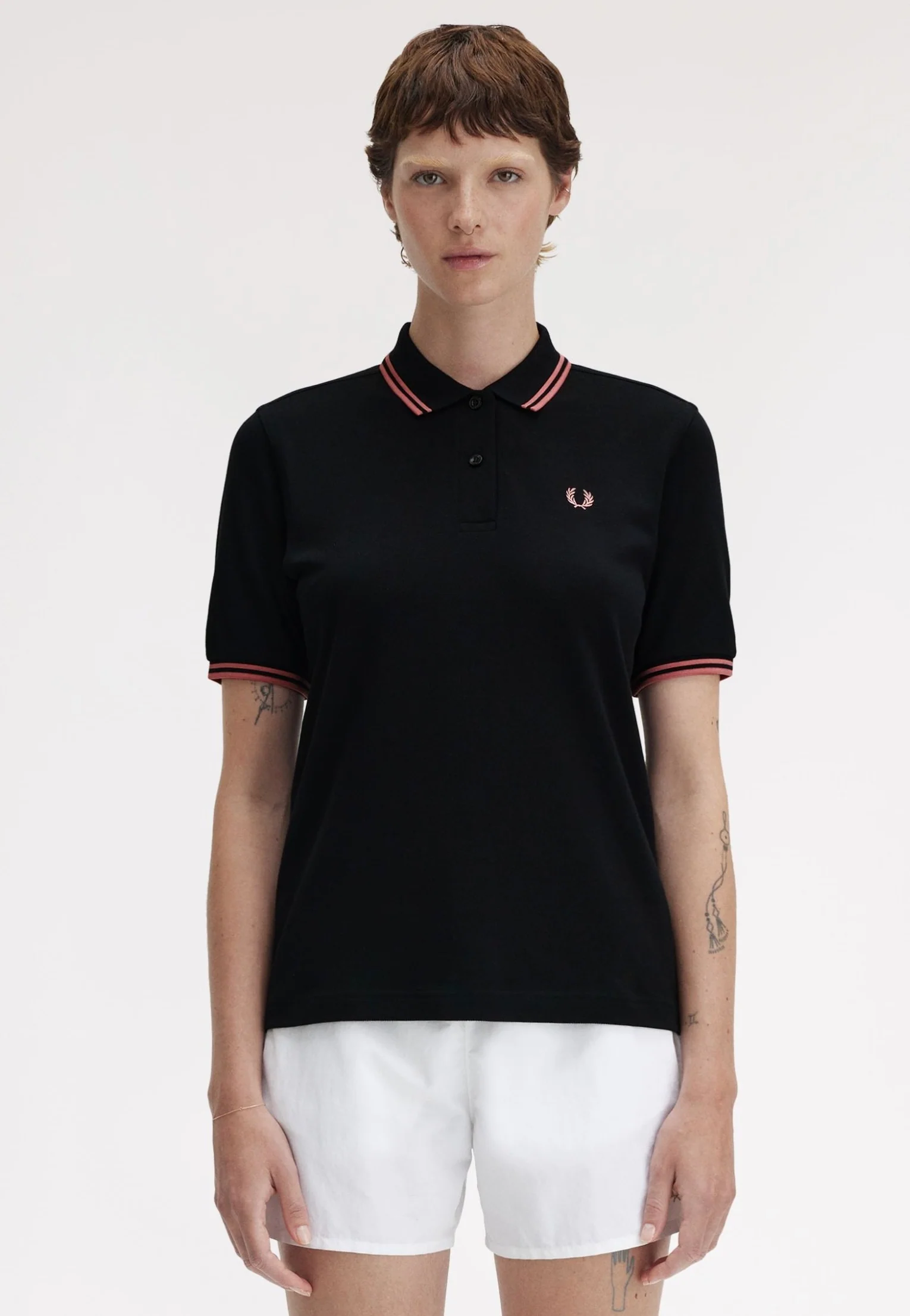 Fred Perry - Twin Tipped Fred Perry Black/Putty Pink - Polo - Image 6