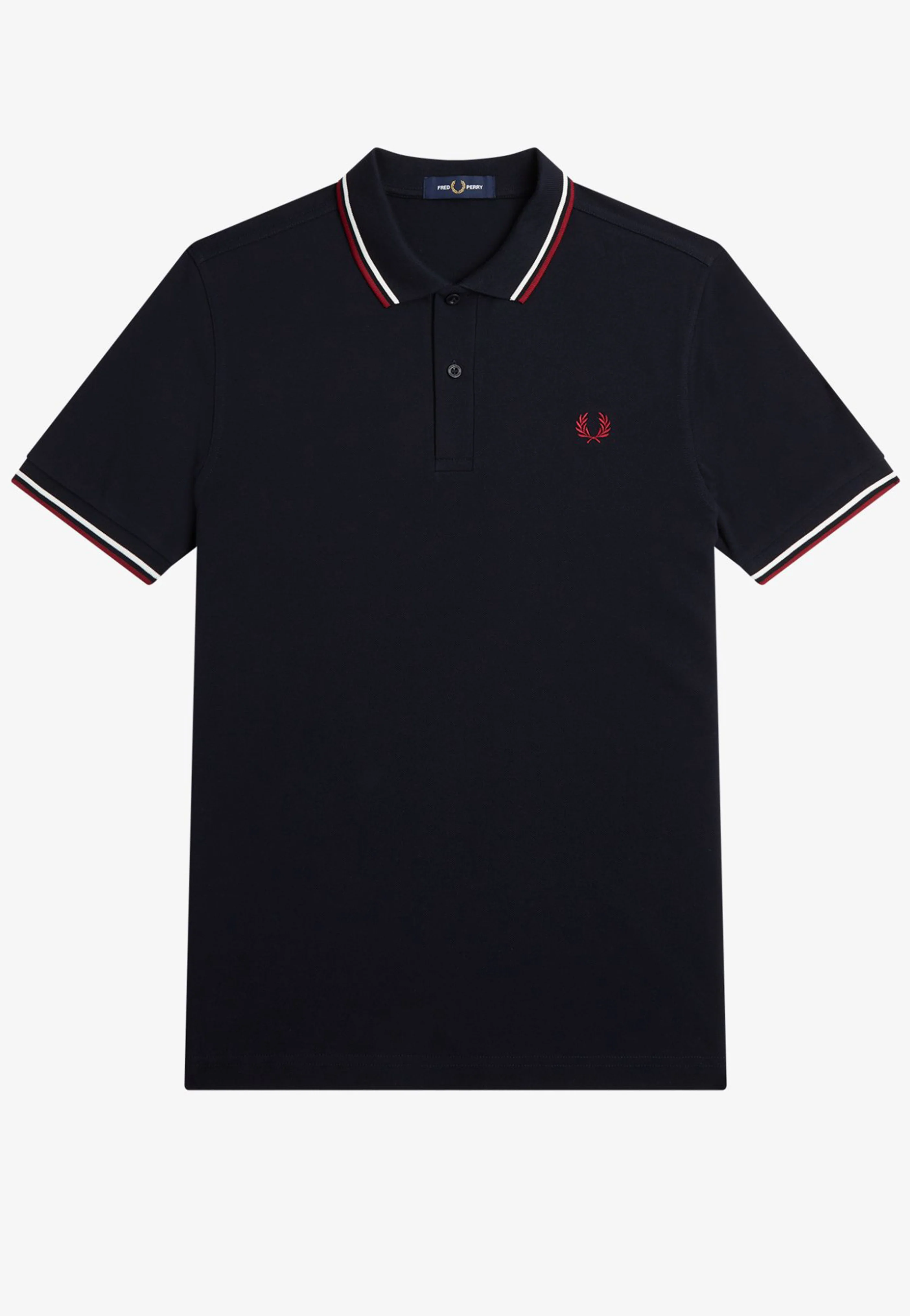 Fred Perry - Twin Tipped Navy/Snow White/Burnt Red - Polo - Image 5