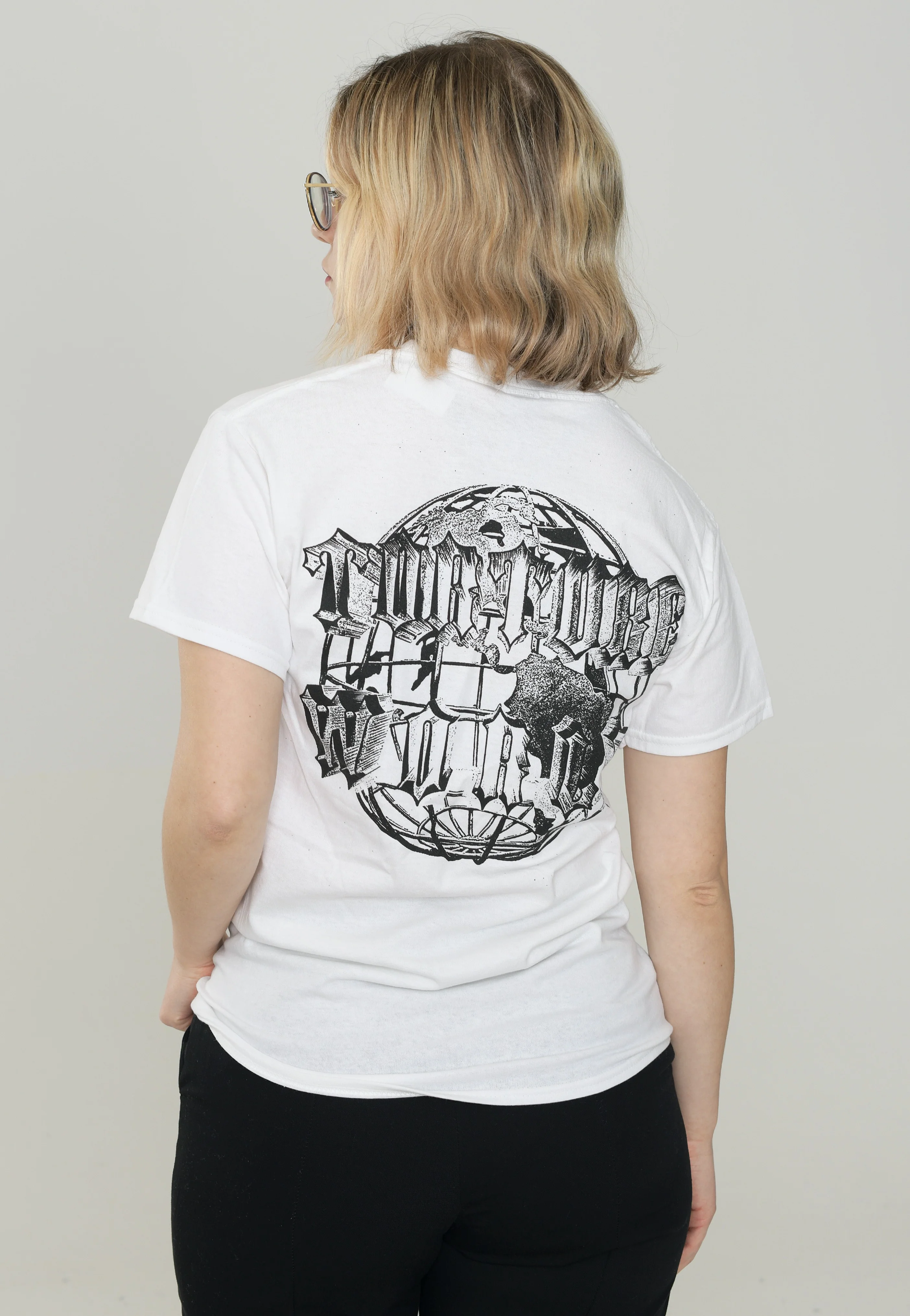 Great American Ghost - Torture World Globe White - T-Shirt - Image 6