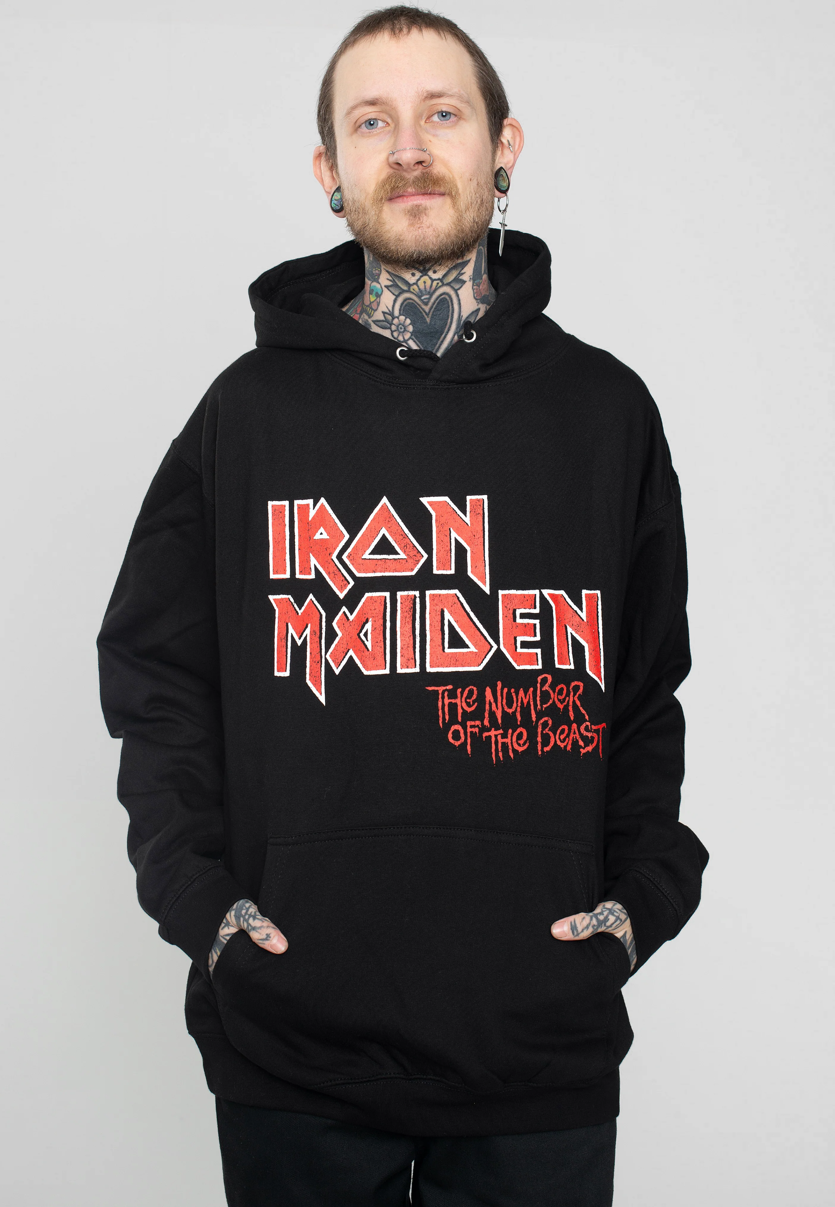 Iron Maiden - Vintage Logo Faded Edge Album - Hoodie - Image 3