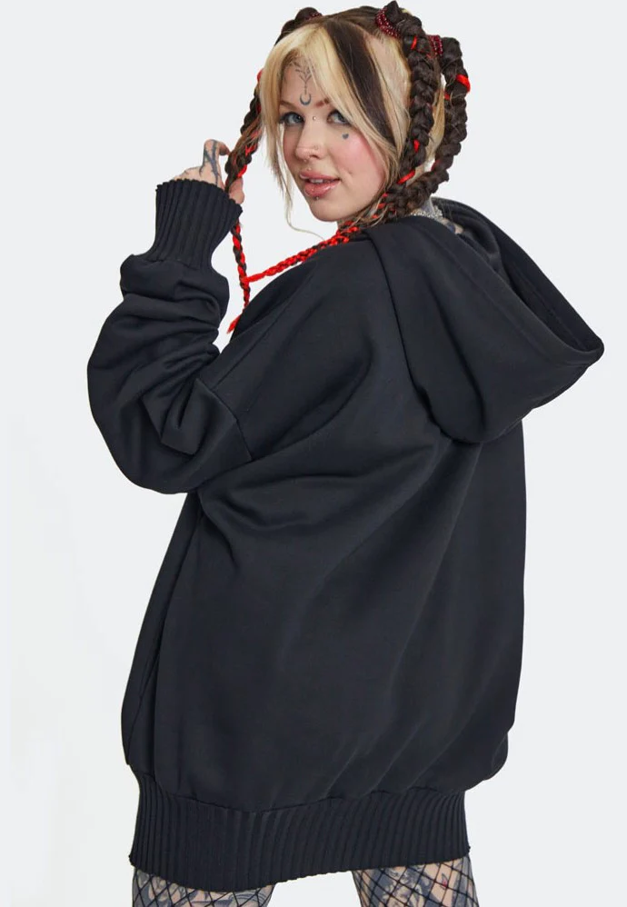 Jawbreaker - Baphomet Printed Oversized Black - Hoodie - Image 5