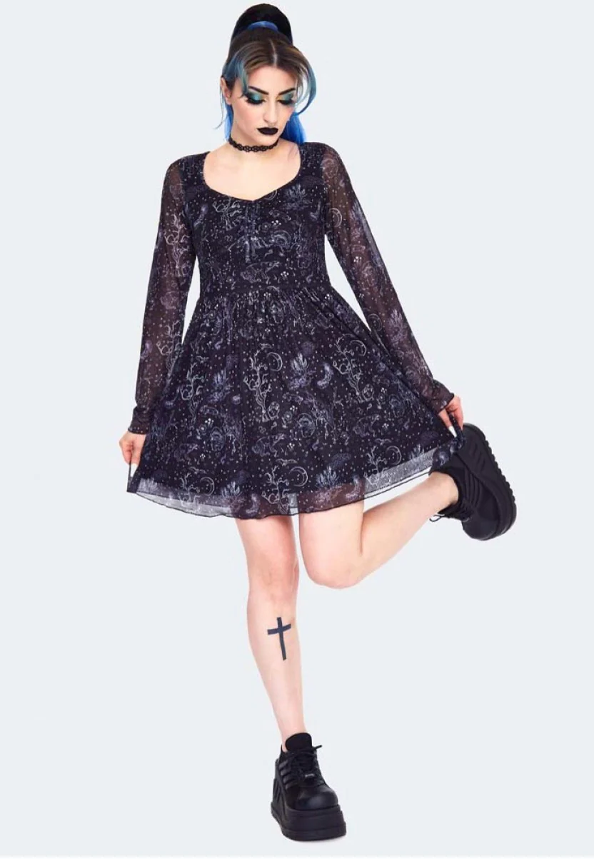 Jawbreaker - Night Forest Long Sleeve Black - Dress - Image 2