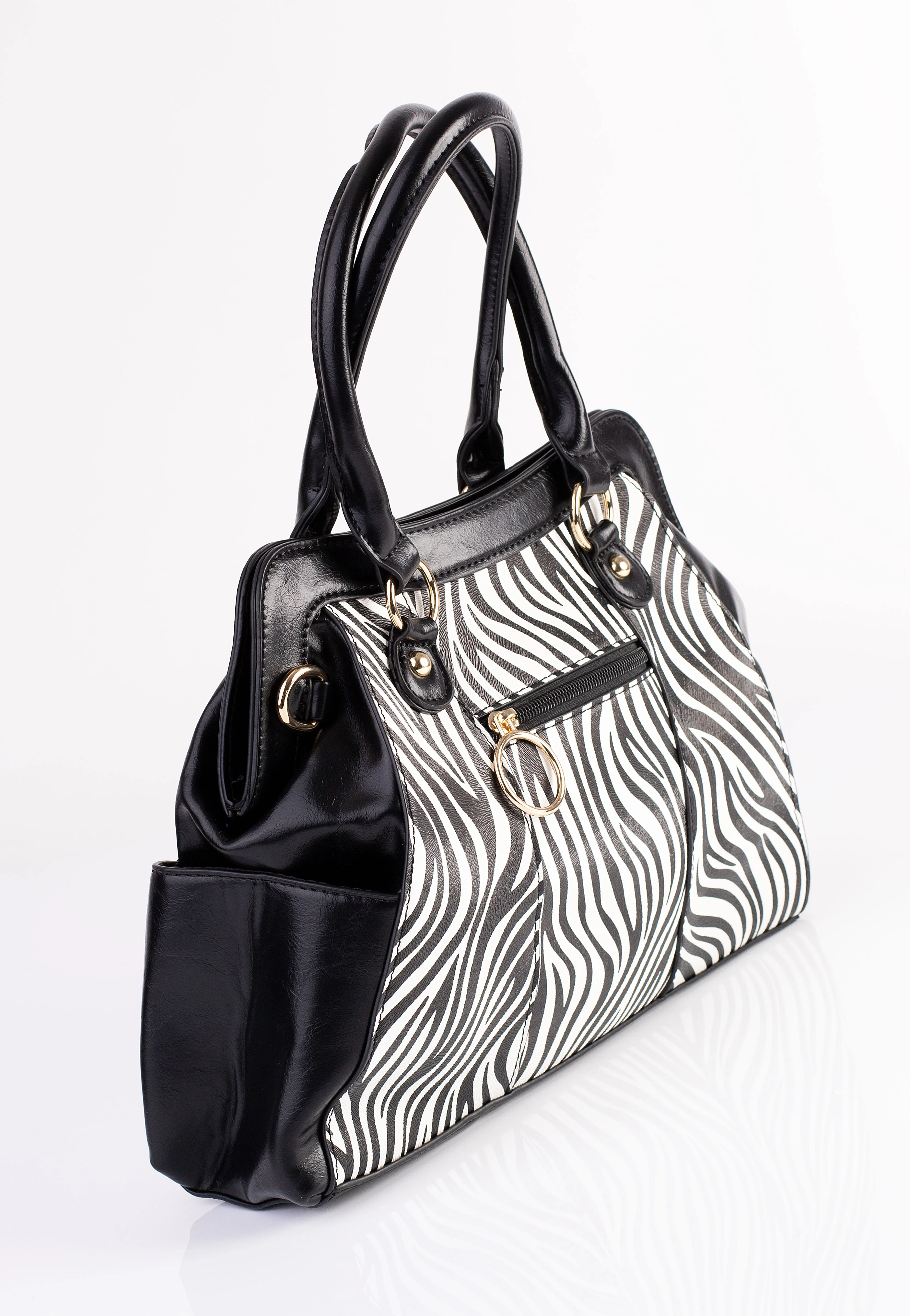 Jawbreaker - Zebra Studded Shoulder Black - Bag - Image 7