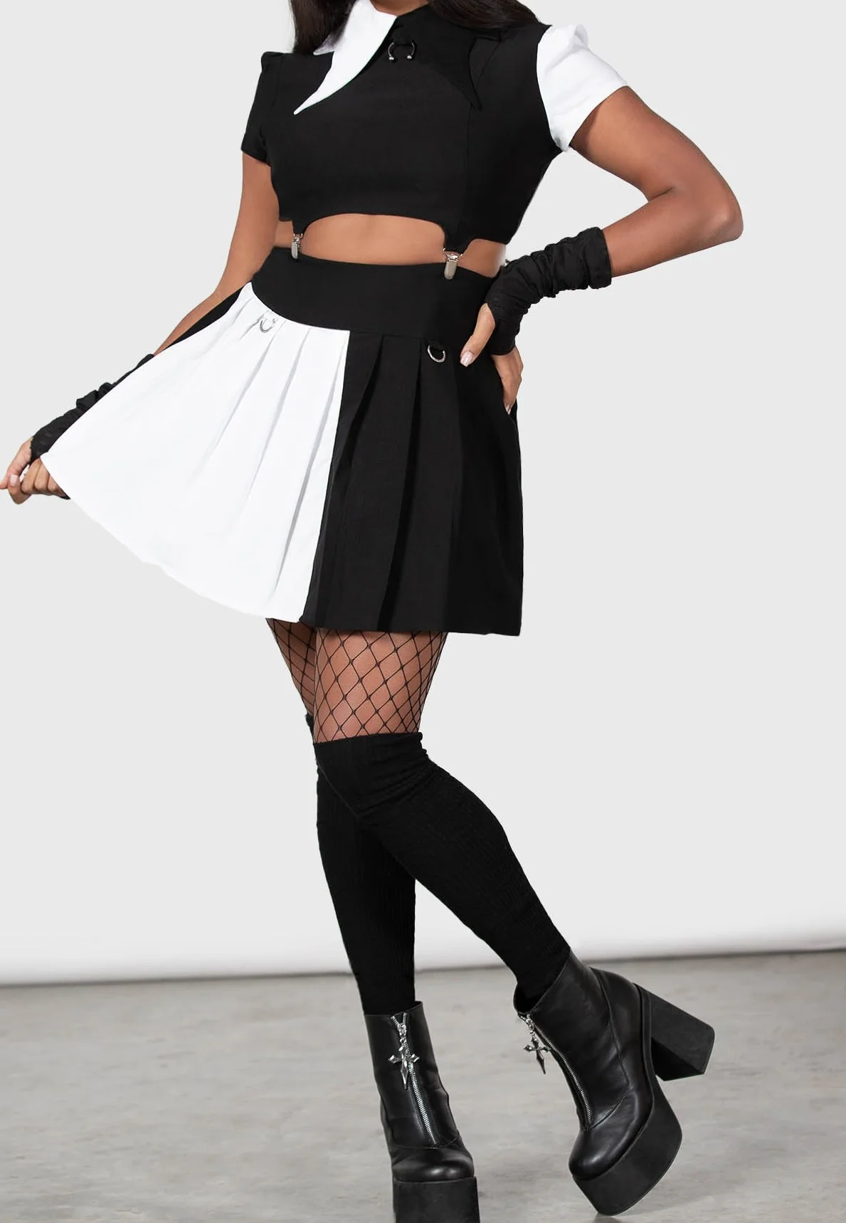 Killstar - Hells Harlequin Black/White - Skirt - Image 3