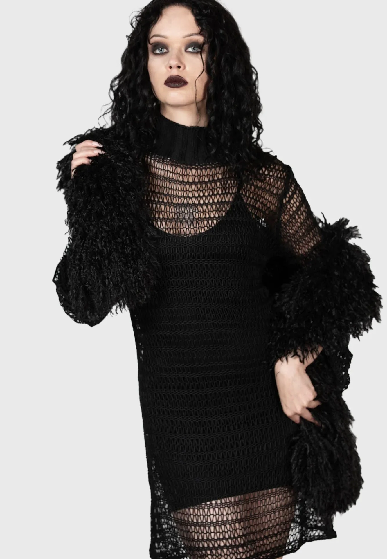 Killstar - Rebecca's Rage Knit Black - Dress - Image 3