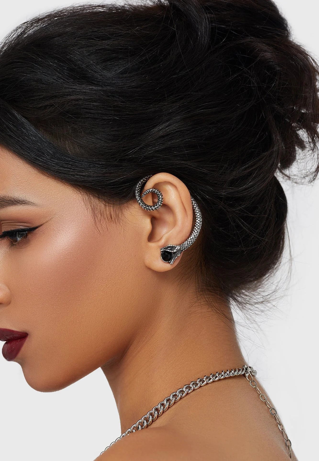 Killstar - Snake Venom Ear Climber Silver - Earrings