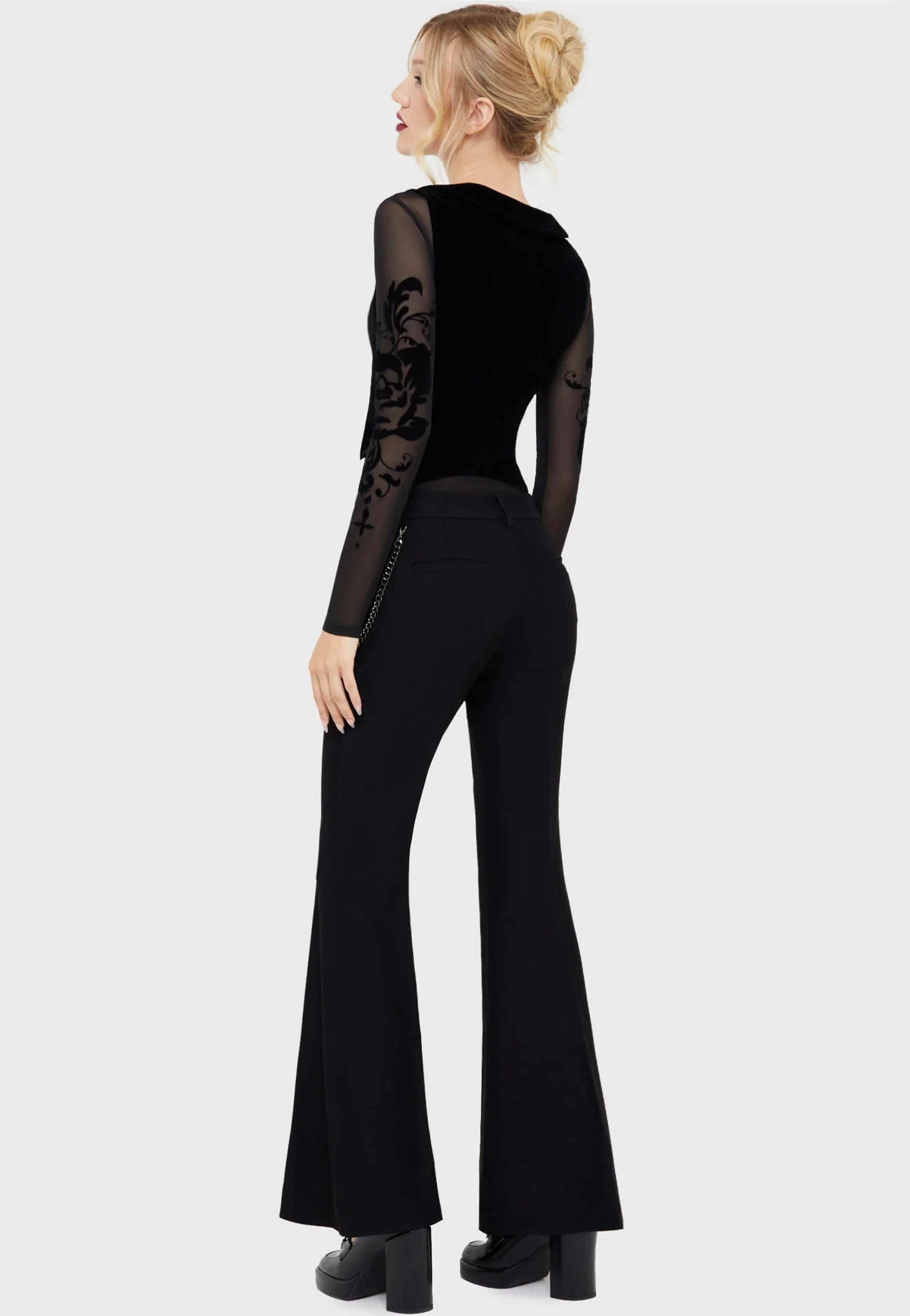 Killstar - Vile Vixen Flares Black - Pants - Image 4