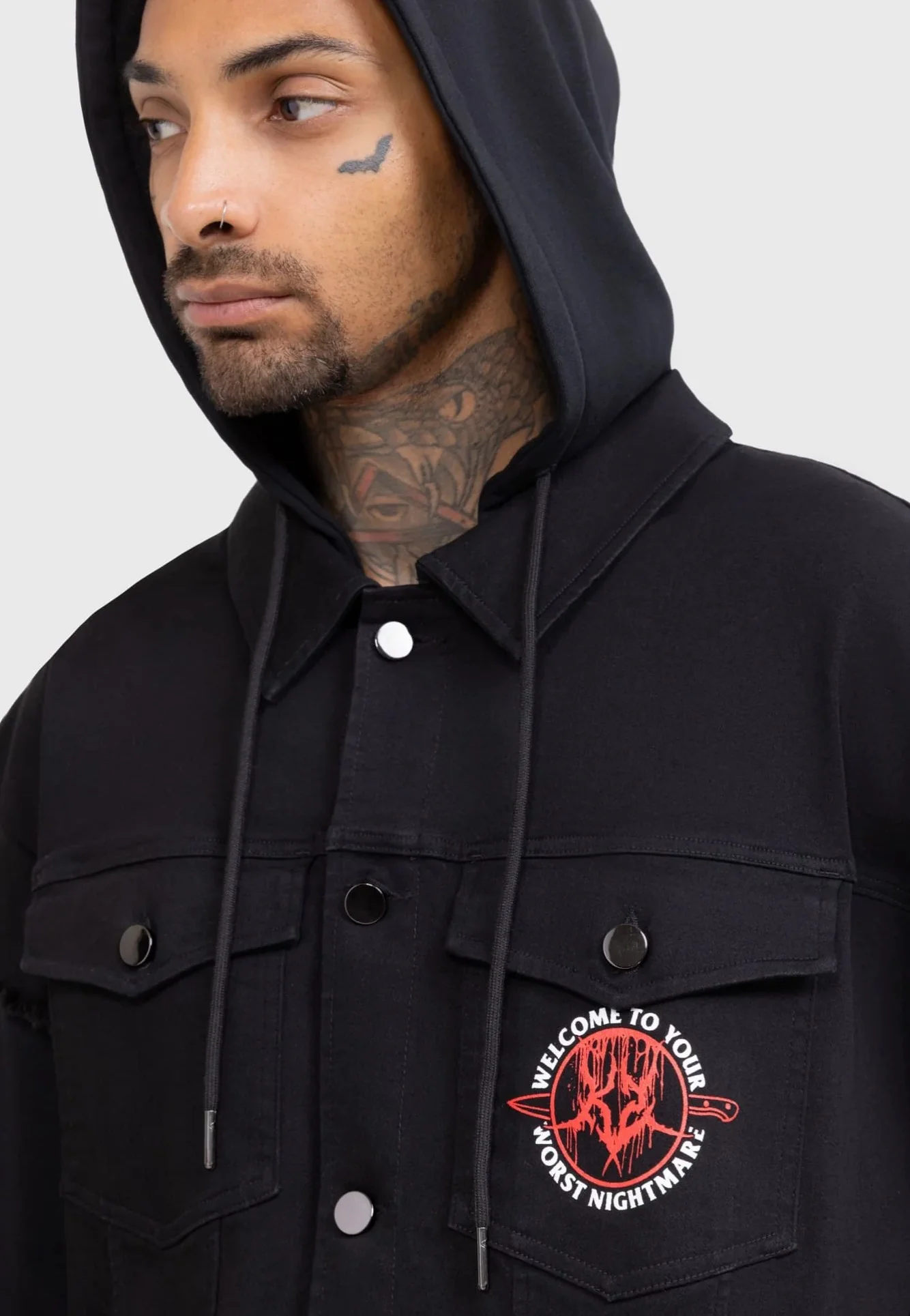 Killstar x Ice Nine Kills - Your Worst Nightmare Hooded Black - Jeans Jacket - Image 3