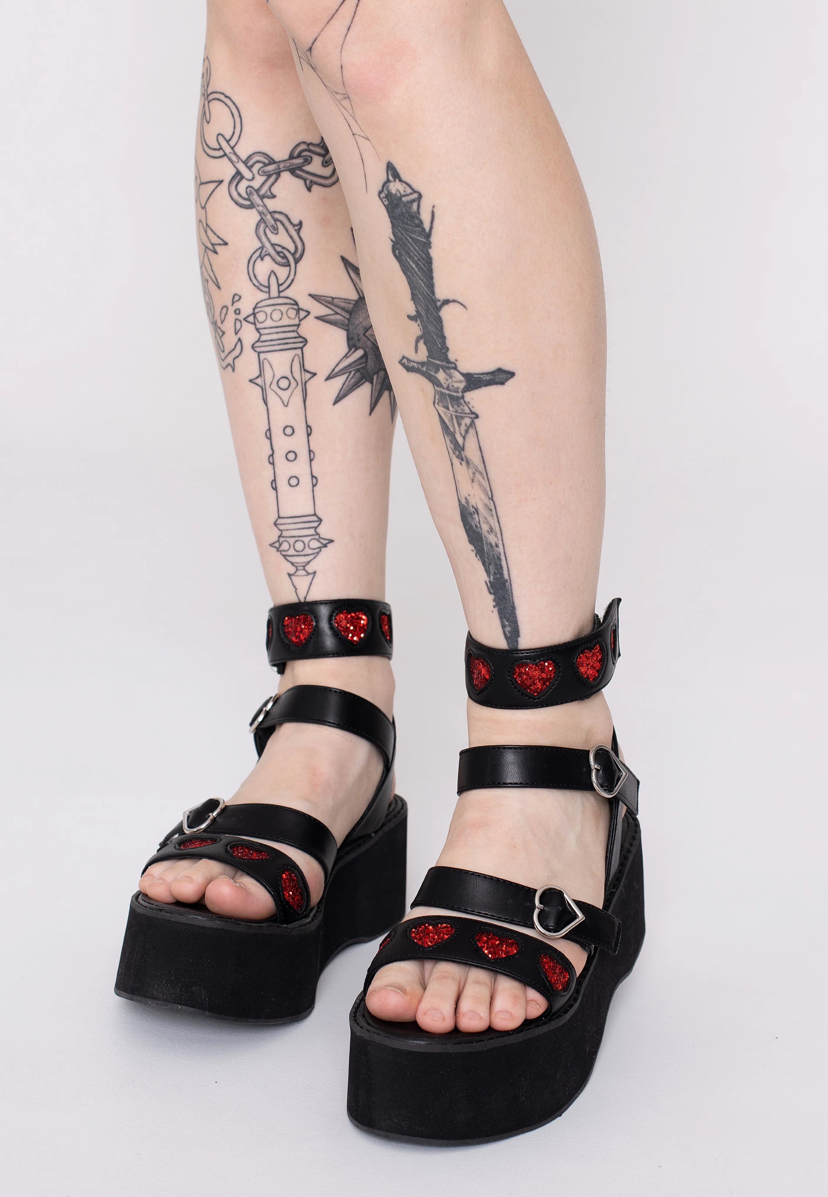 Koi Footwear - Rogue Lovergirl Flatform Heart Black - Girl Sandals - Image 5
