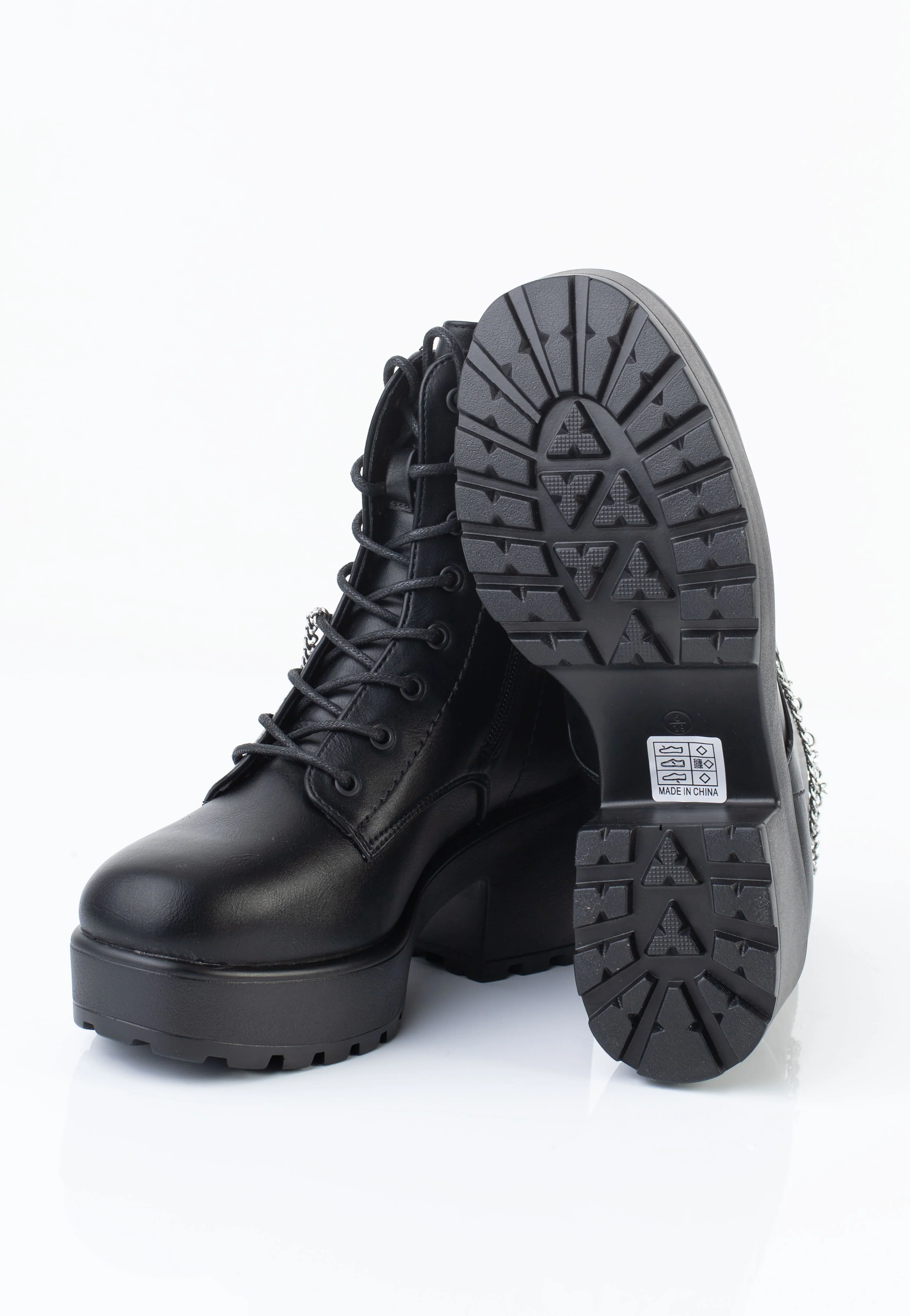 Koi Footwear - Salvius Safety Pin Military Lace Up Black - Girl Shoes - Image 4