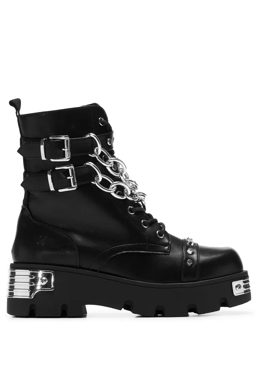 Koi Footwear - Shackled Shadows Heavy Duty Chain Biker Black - Girl Shoes - Image 4
