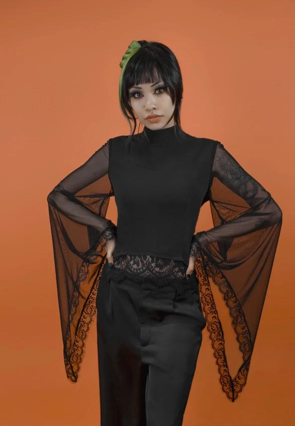 Lively Ghosts - Dauphine Bell Sleeve Black - Top - Image 7