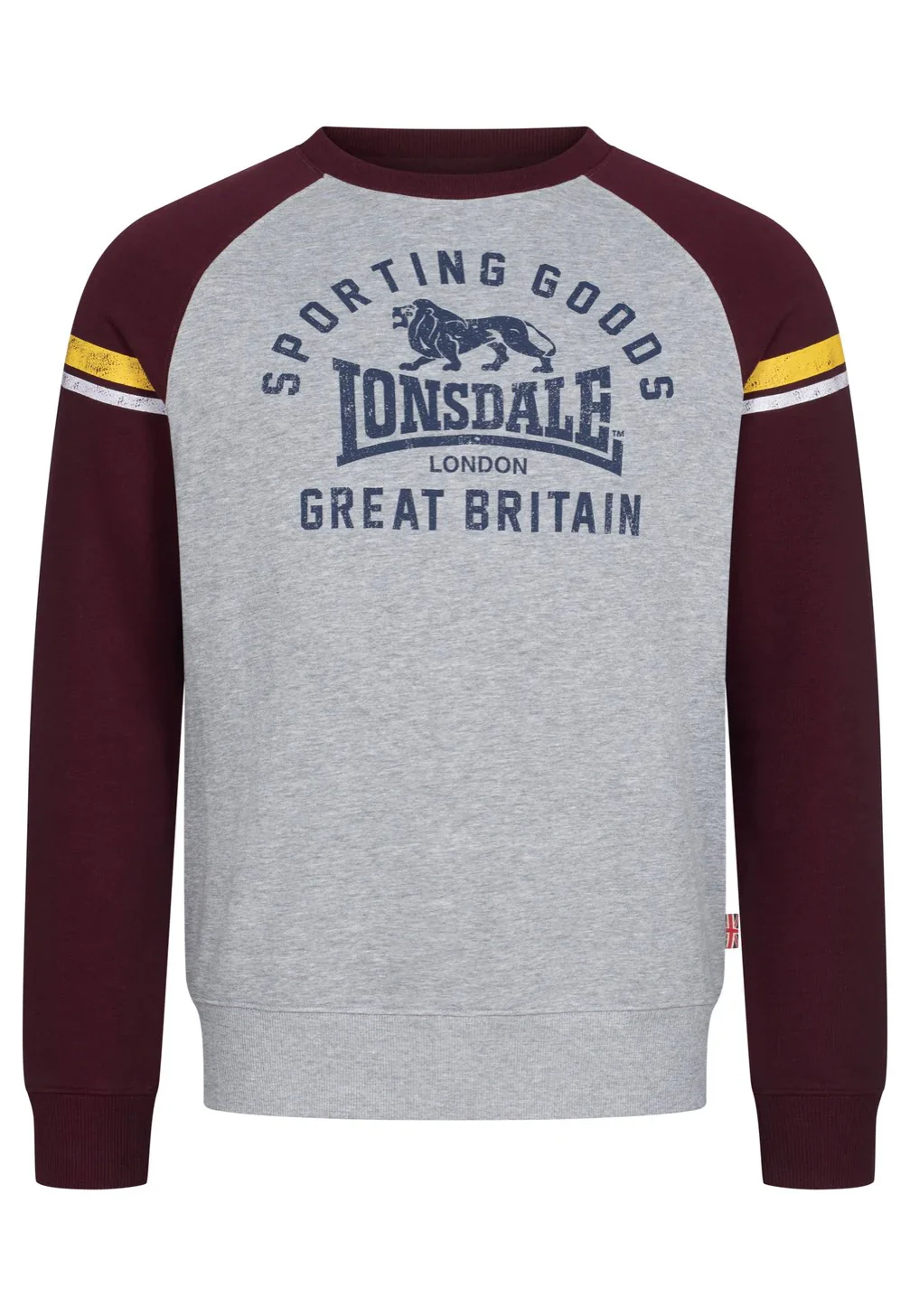 Lonsdale - Bregis Marl Grey/Oxblood/Navy - Sweater - Image 5