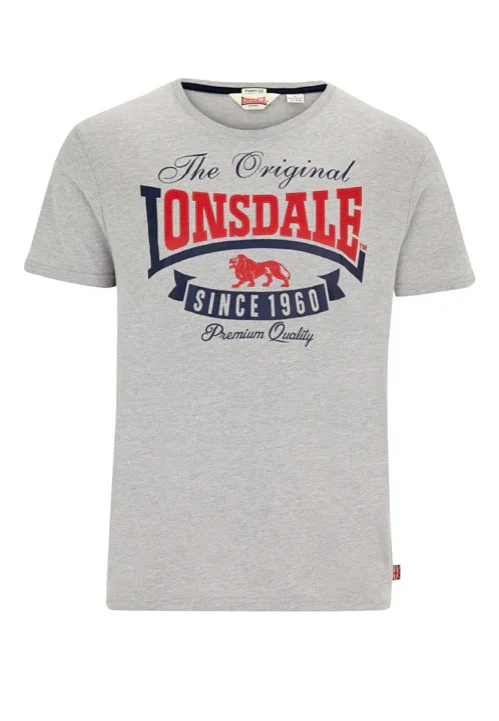 Lonsdale - Corrie Marl Grey - T-Shirt - Image 5