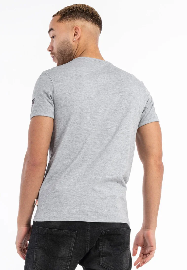 Lonsdale - Murrister Marl Grey/Oxblood - T-Shirt - Image 4