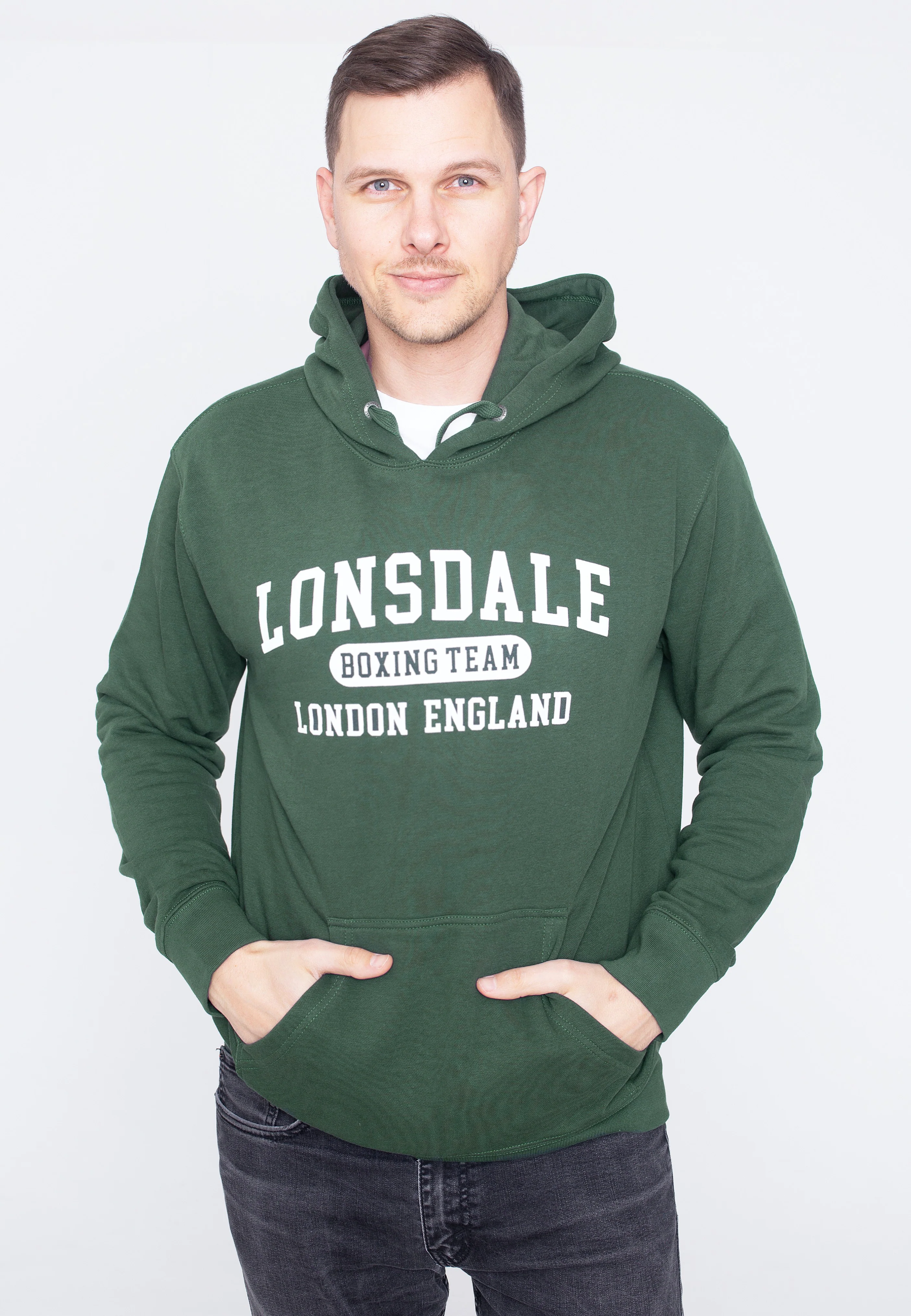 Lonsdale - Smerlie Bottle Green/White - Hoodie