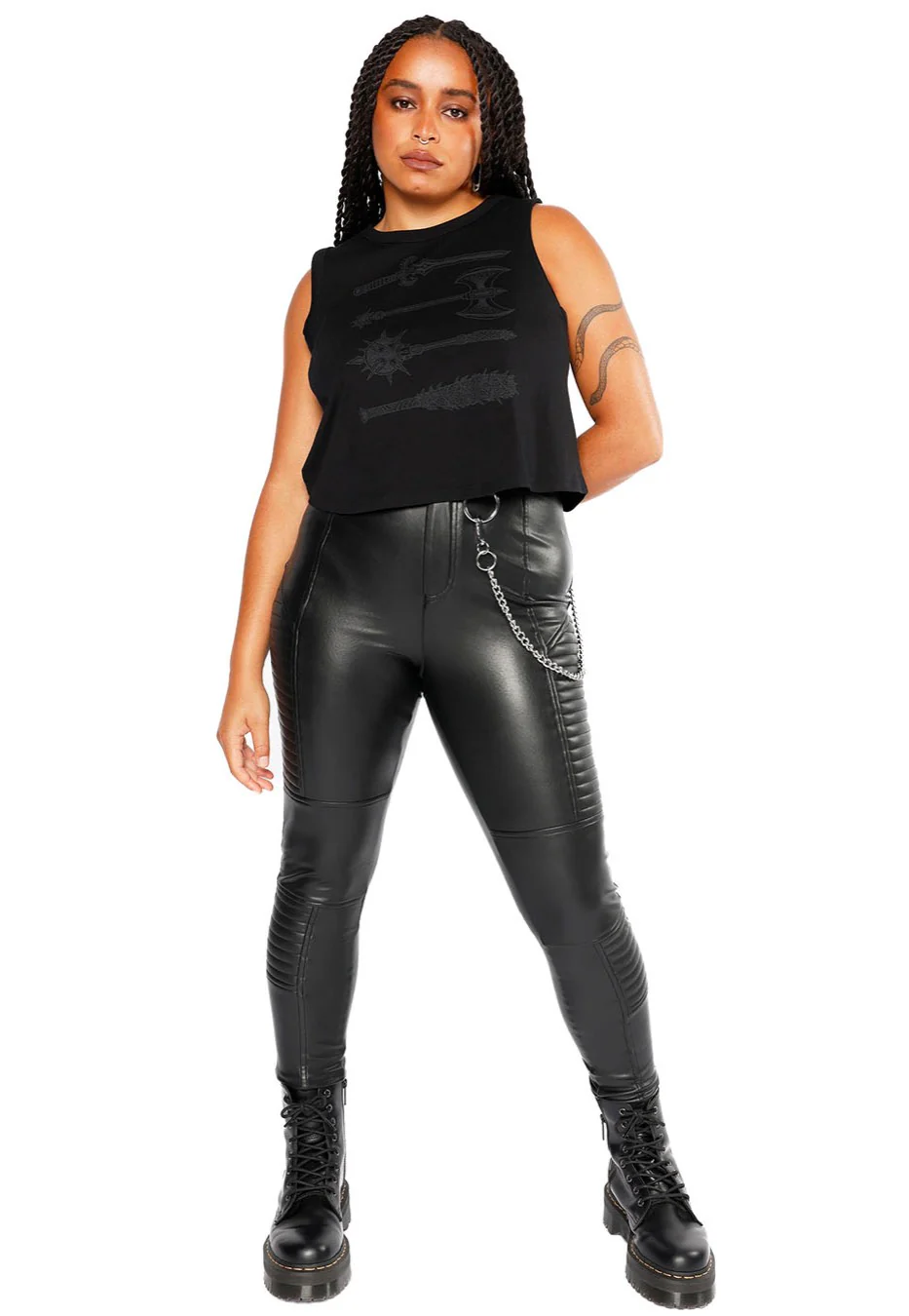 Mary Wyatt - Imogen Faux Leather Biker Black - Pants - Image 3