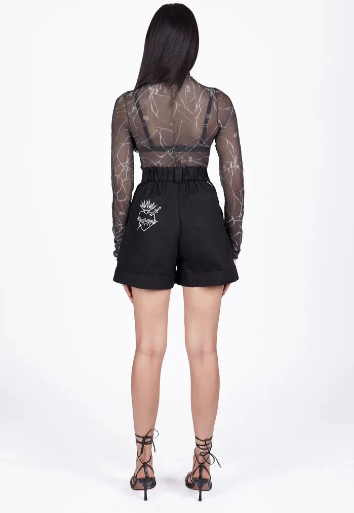 Mary Wyatt - Schism High Neck Mesh Black - Top - Image 7