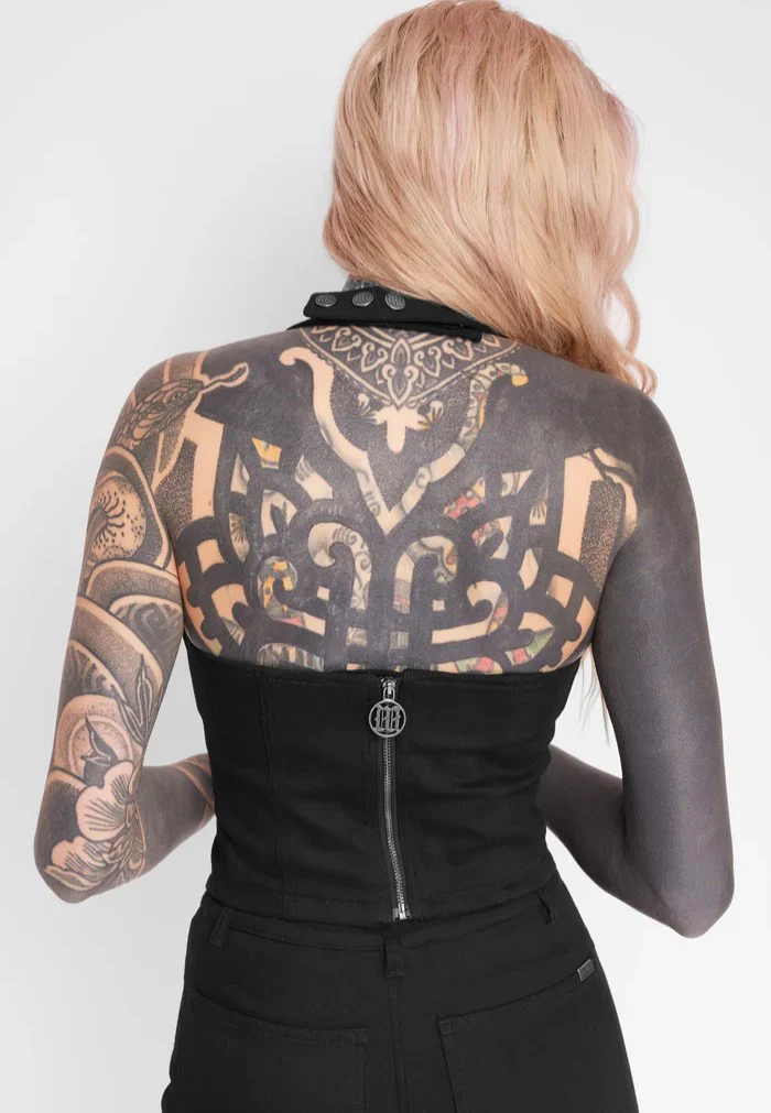 Mary Wyatt - Sienna Lace-Up Halter Black - Top - Image 2