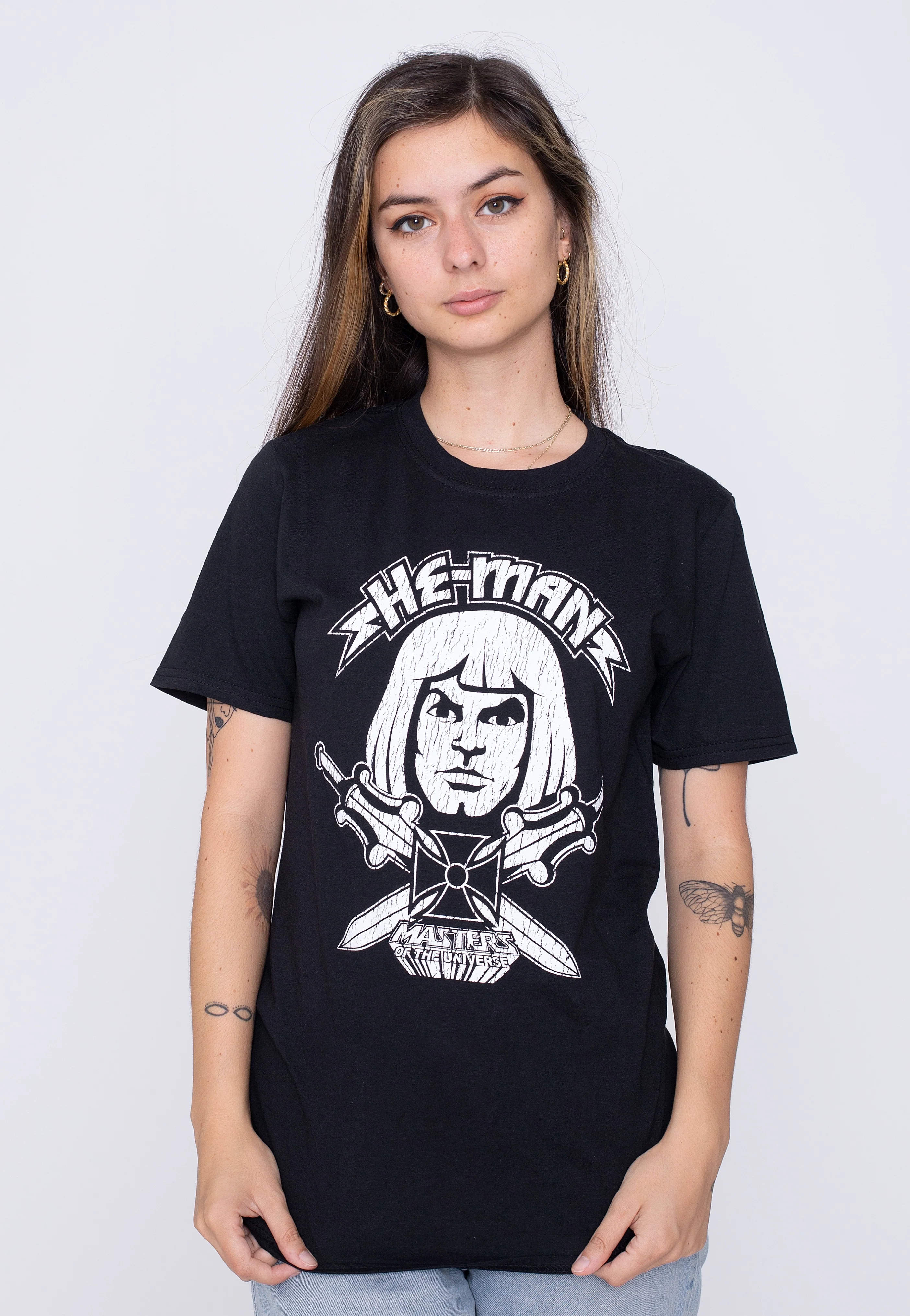 Masters Of The Universe - He Man Greyscale X-Swords - T-Shirt - Image 5