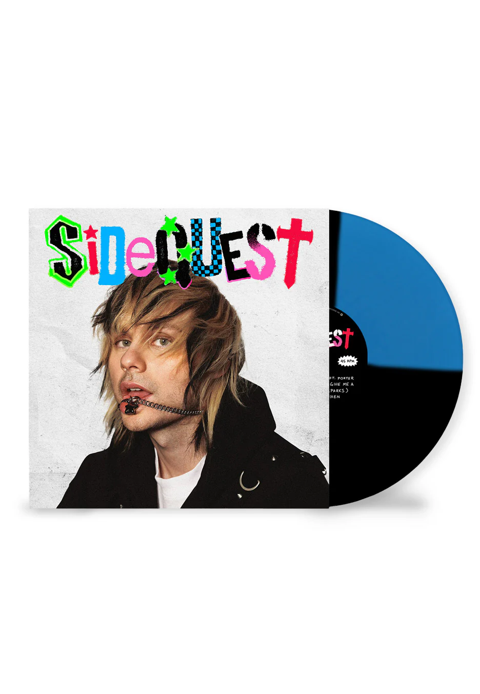 Michael Clifford - SIDEQUEST Black & Blue Quad Deluxe T-Shirt White - Special Pack - Image 2