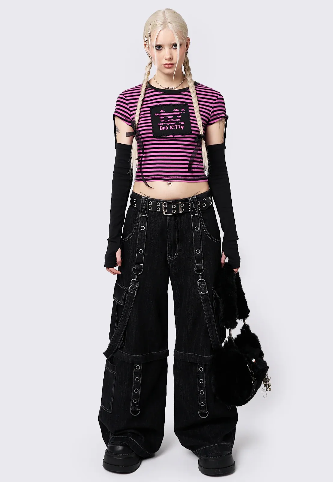 Minga London - Bad Kitty Pink Striped Detachable - Top - Image 5