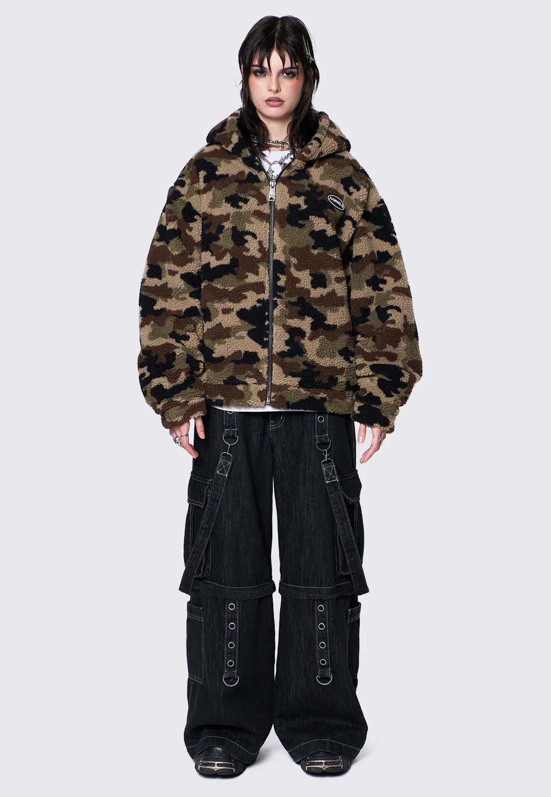 Minga London - Camo Fleece Zip Up Hooded - Jacket - Image 2