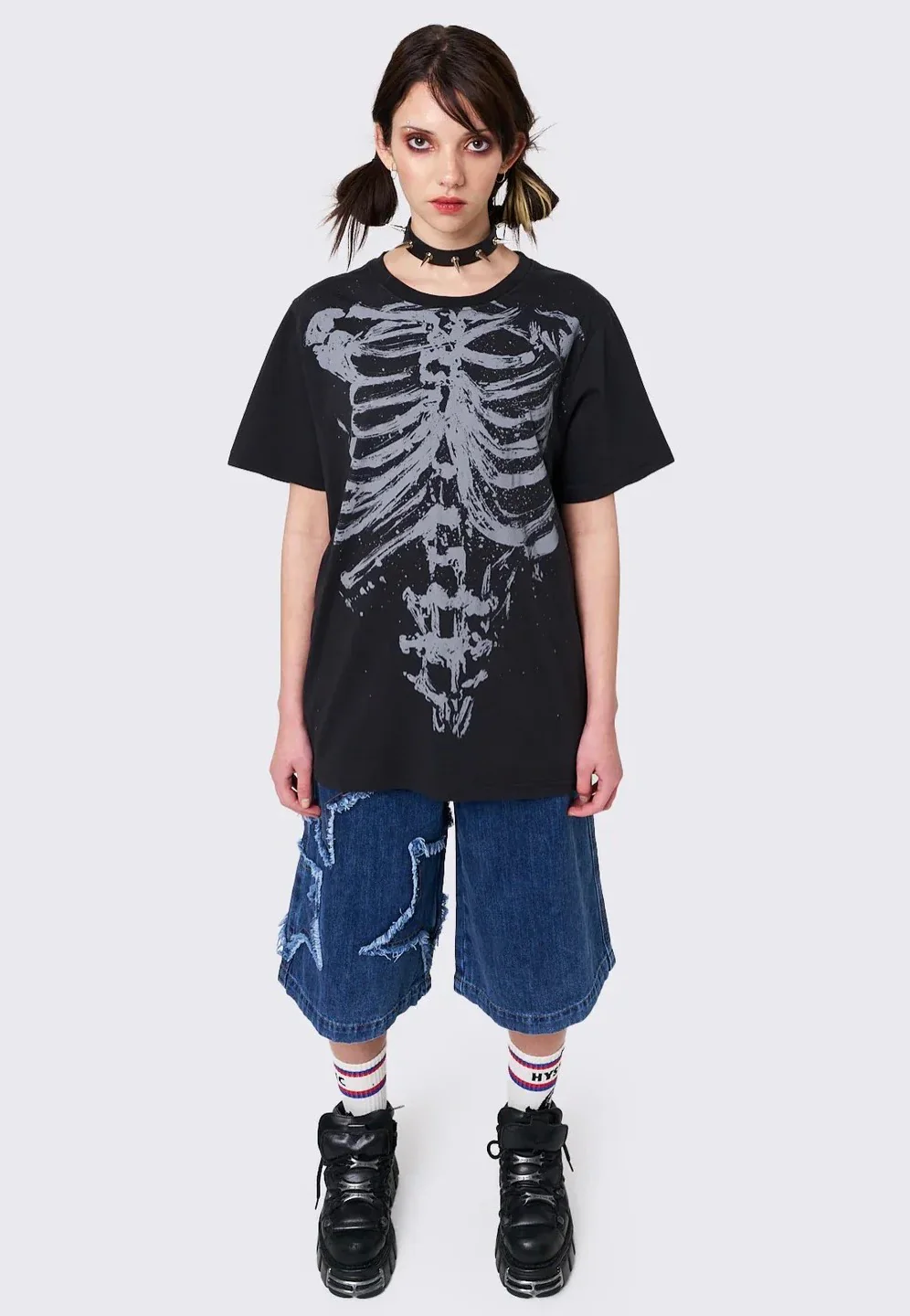 Minga London - Shadowed Bones Black Graphic - T-Shirt - Image 3