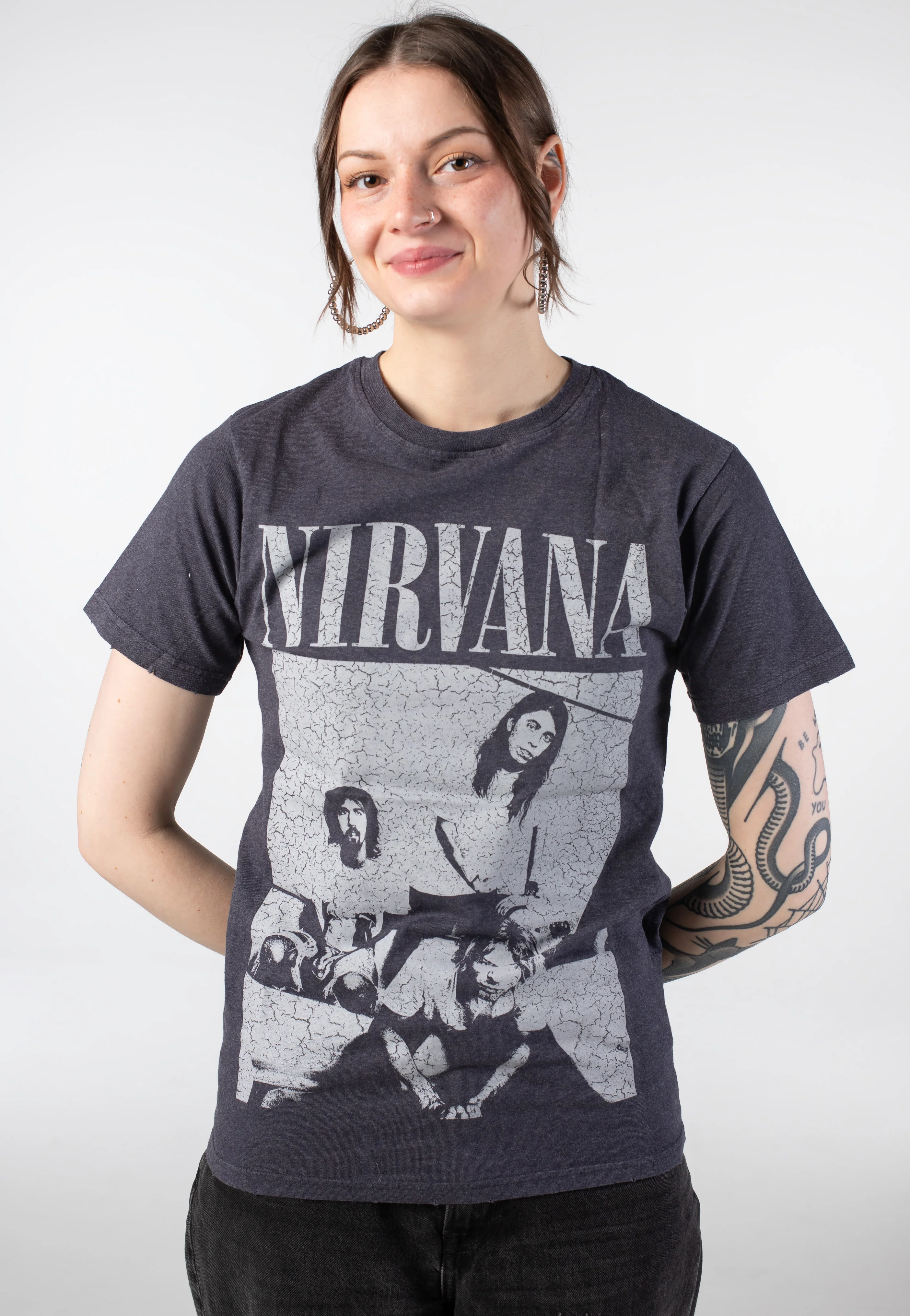 Nirvana - Distressed Sitting - T-Shirt - Image 5