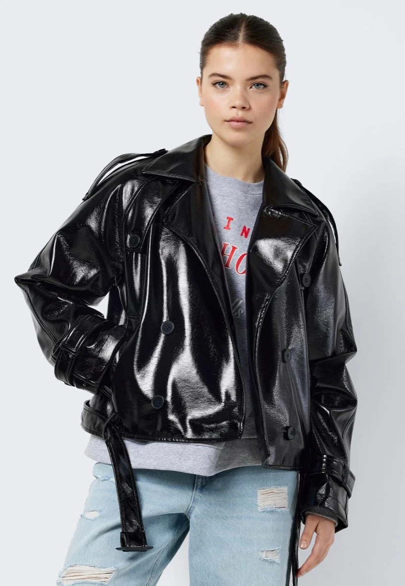 Noisy May - Neal Vinyl Short Black - Jacket - Image 3