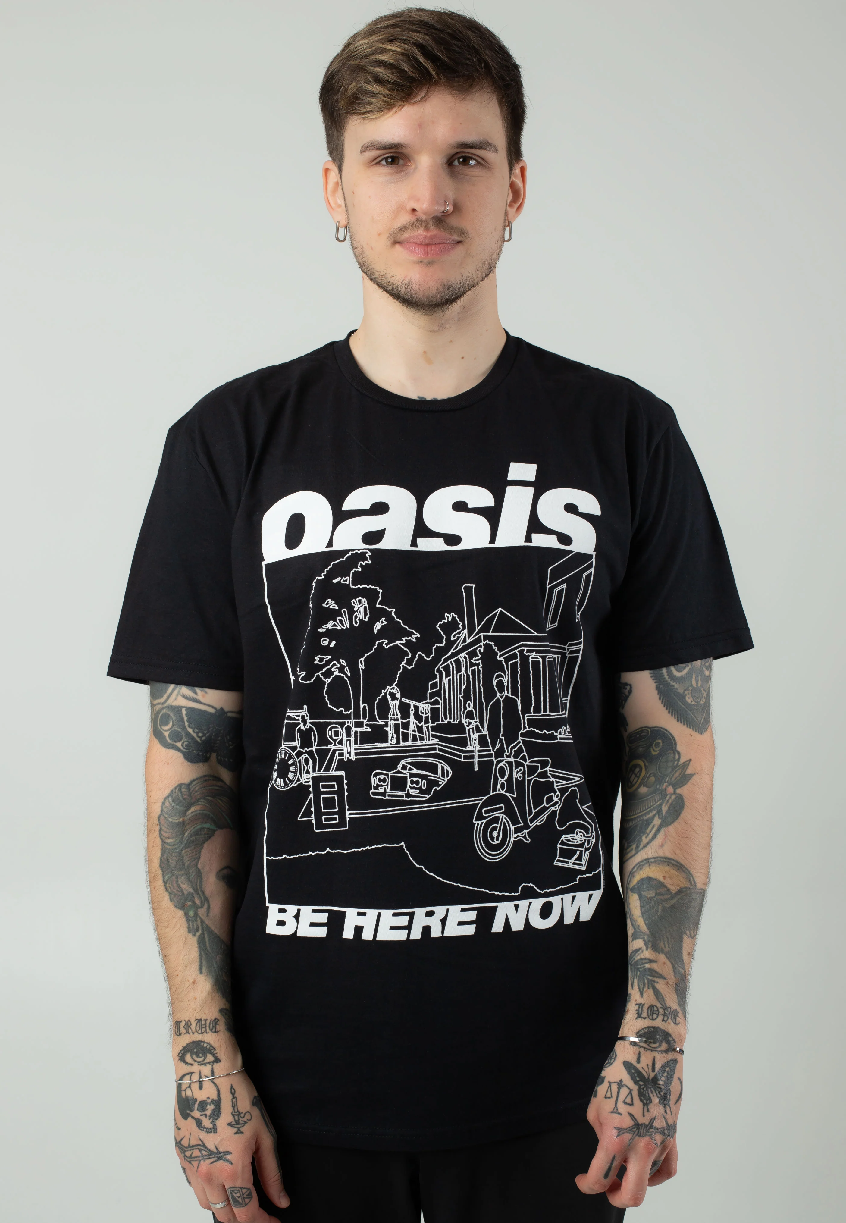 Oasis - Be Here Now Line Drawing - T-Shirt - Image 5