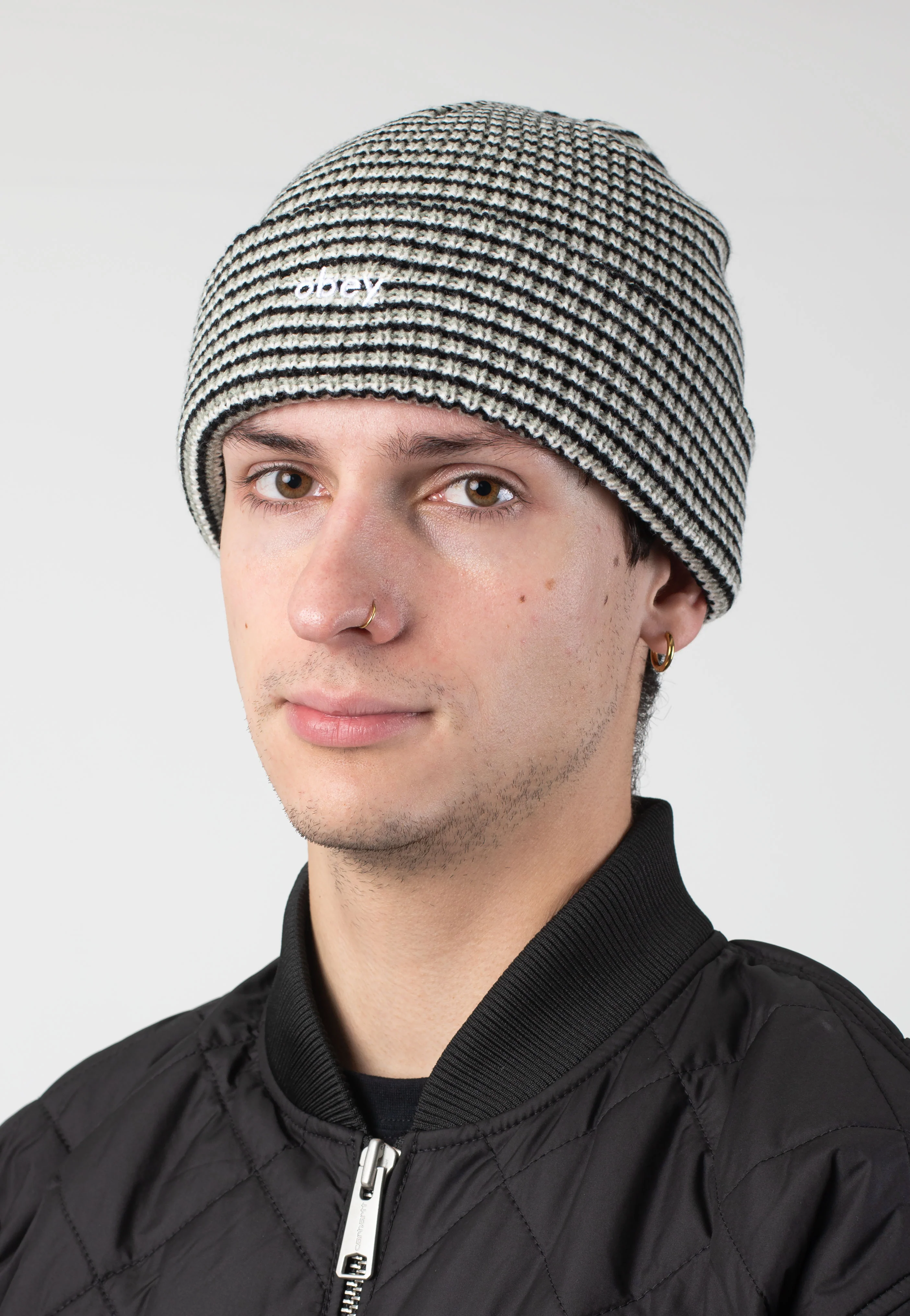 Obey - Parker Striped Grey Multi - Beanie - Image 3