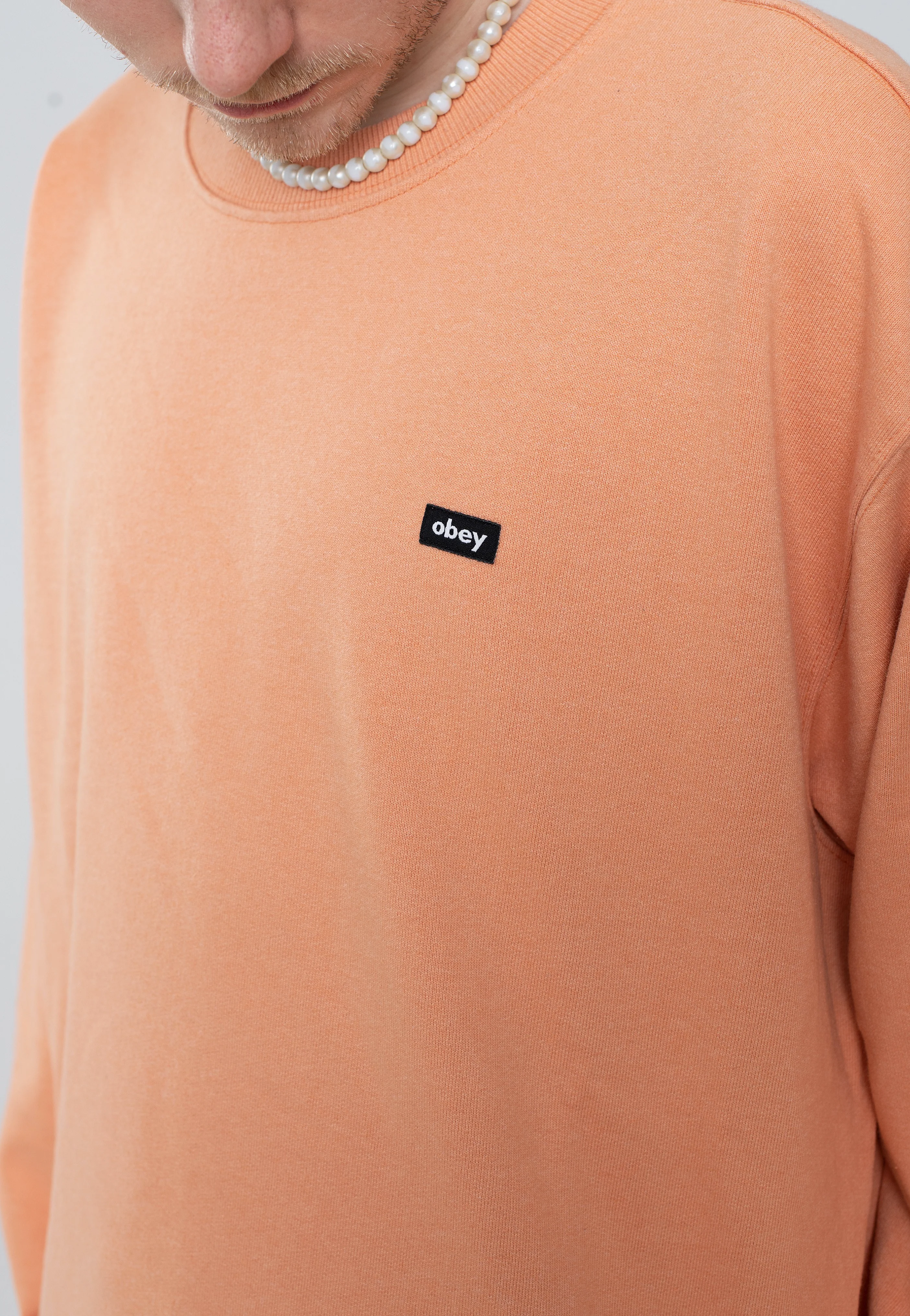 Obey - Timeless Recycled Heavy Crew Sunset Coral Pigment - Sweater - Image 2