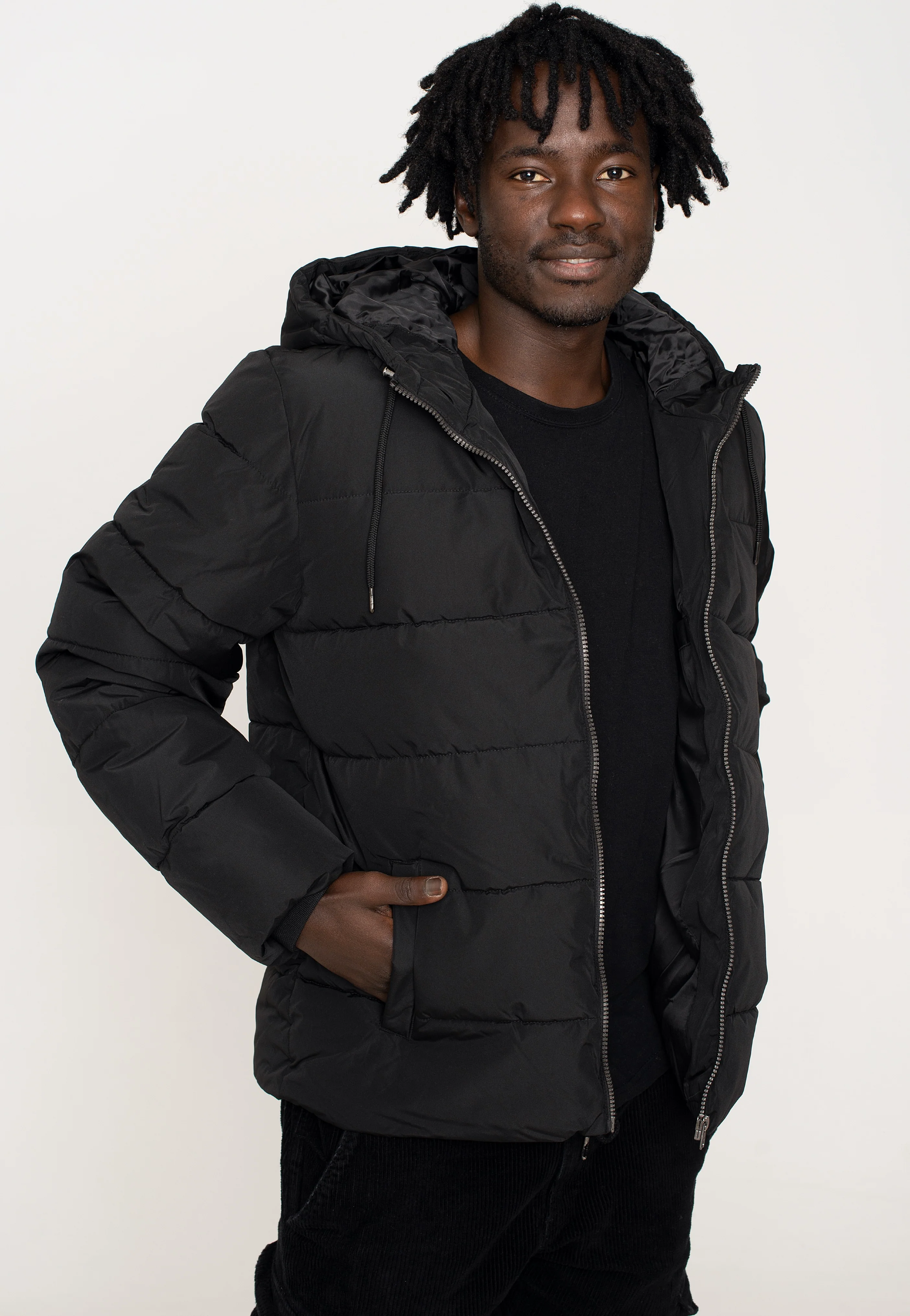 Only & Sons - Melvin Life Quilt Hood Black - Jacket - Image 6
