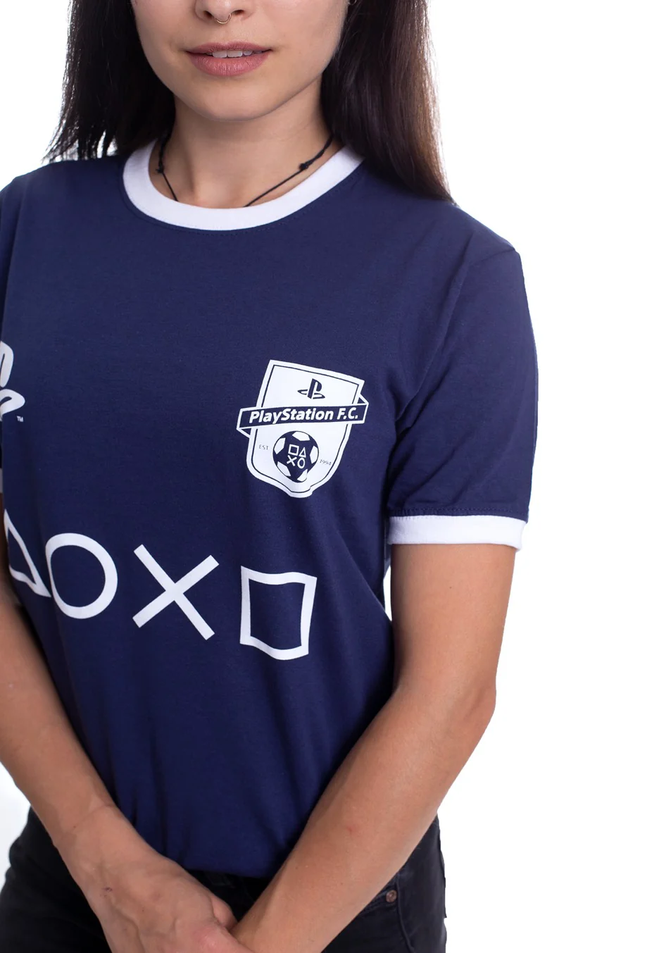 Playstation - FC Club Logo With Icons Navy - T-Shirt - Image 6