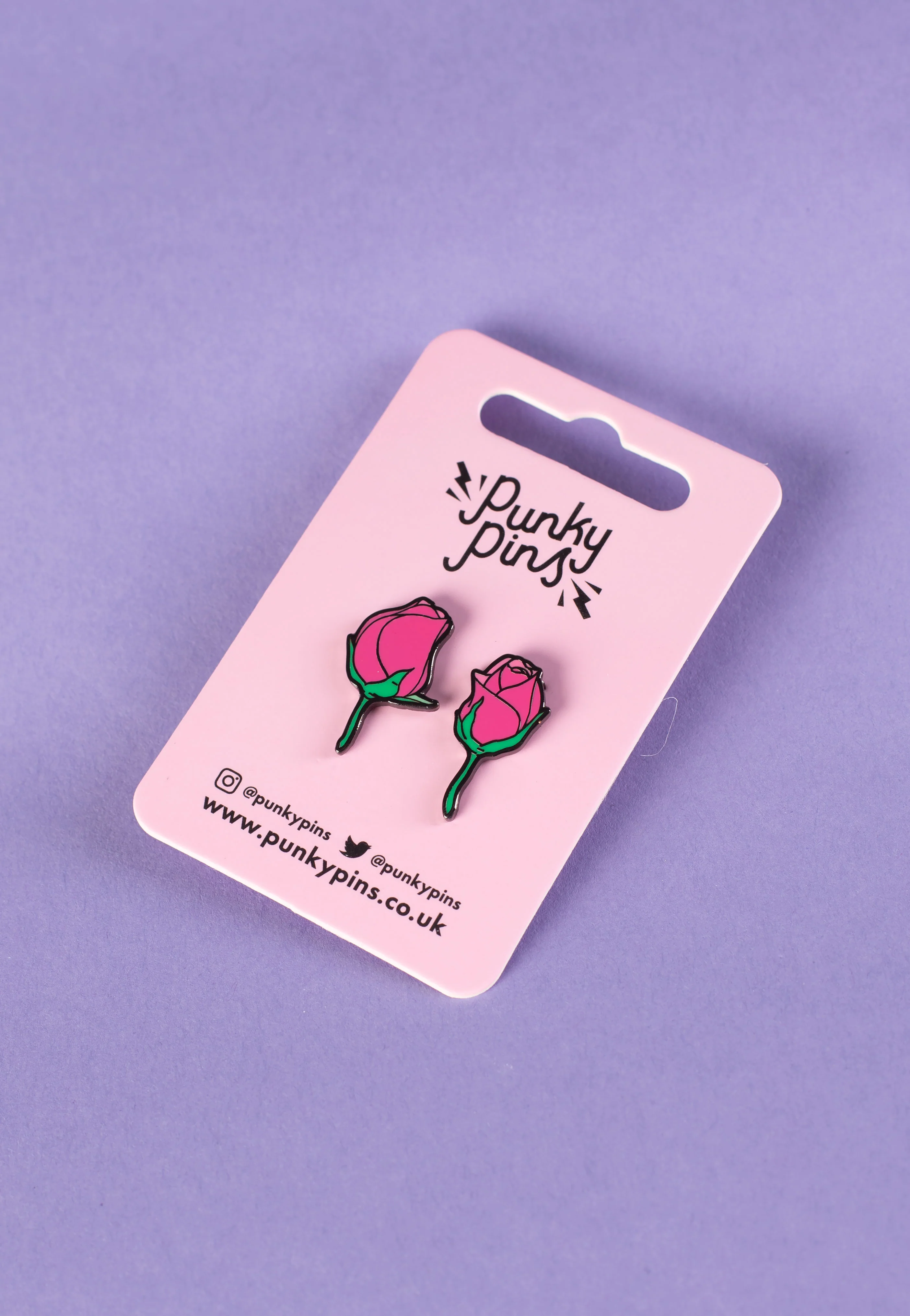 Punky Pins - Rose Pair Of Enamel Pins  - Pin - Image 2