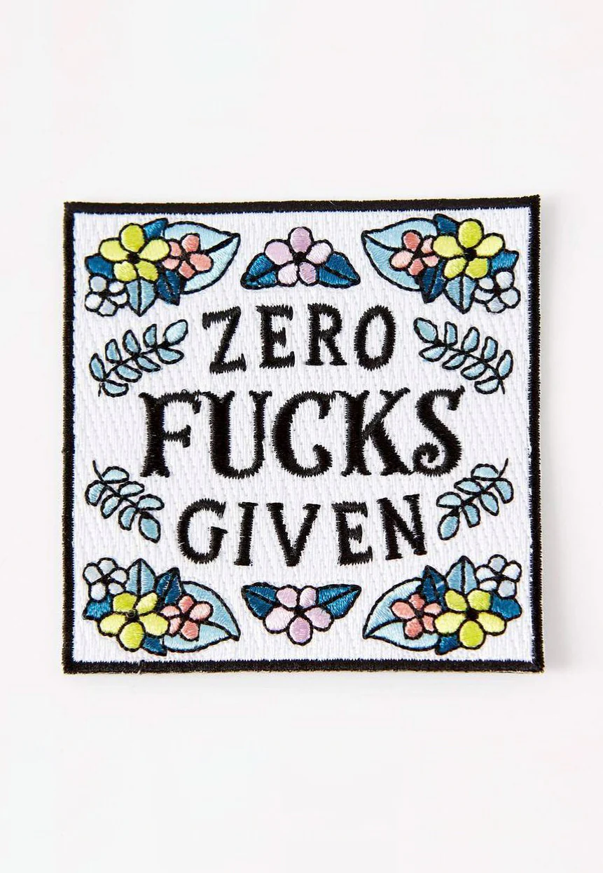 Punky Pins - Zero Fucks Given Iron On - Patch