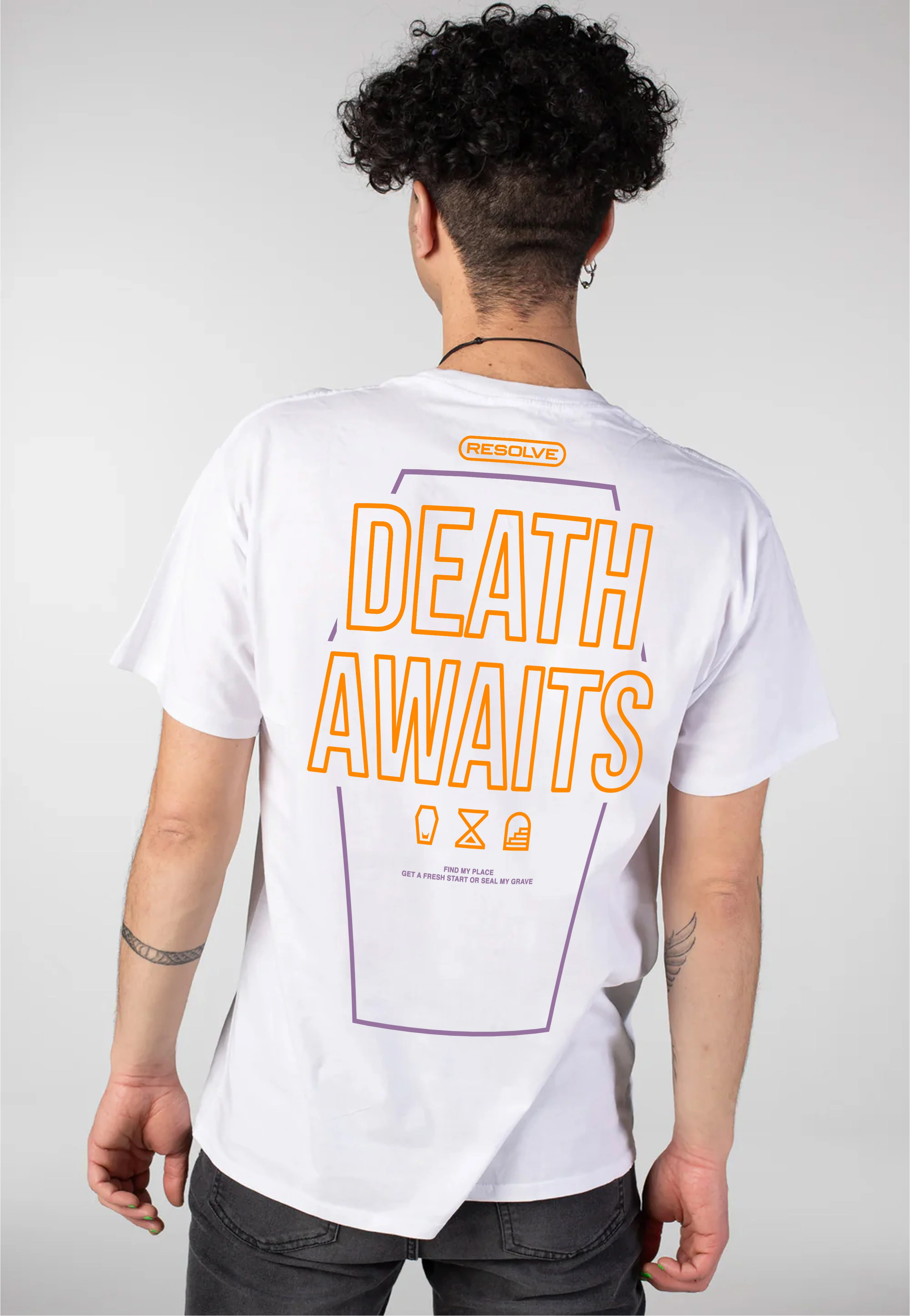 Resolve - Death Awaits White - T-Shirt - Image 2