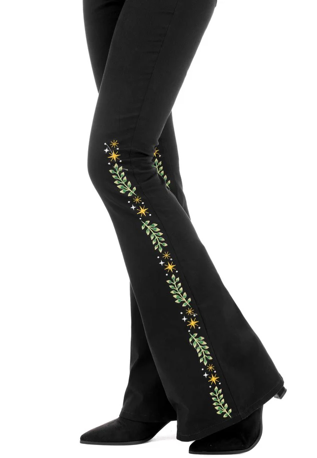 Restyle - Herbal Bell Bottom Black - Jeans - Image 3