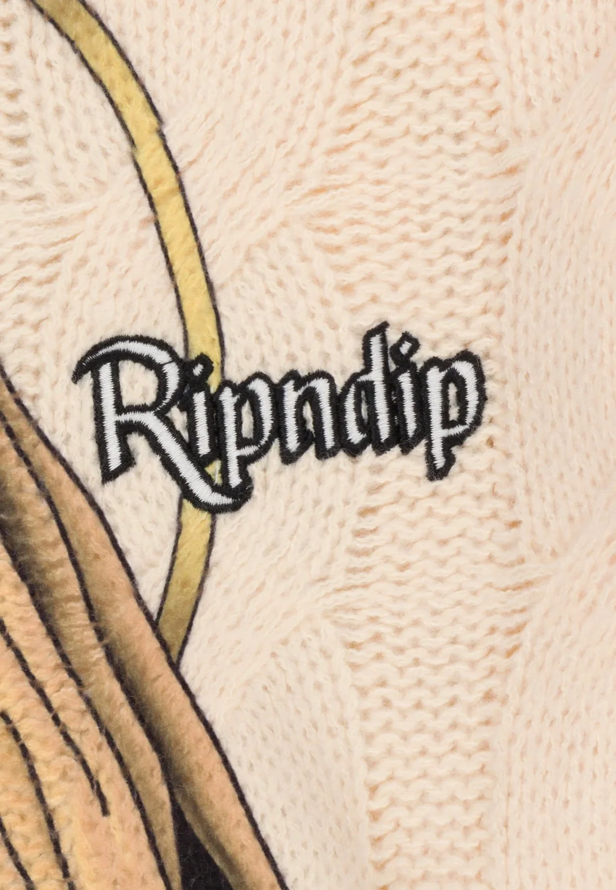 RIPNDIP - Mother Mary Cable Knit Cream - Pullover - Image 10