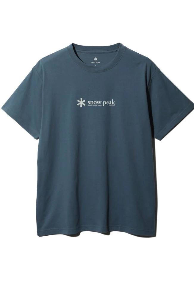 Snow Peak - Soft Cotton Logo Slateblue - T-Shirt - Image 7