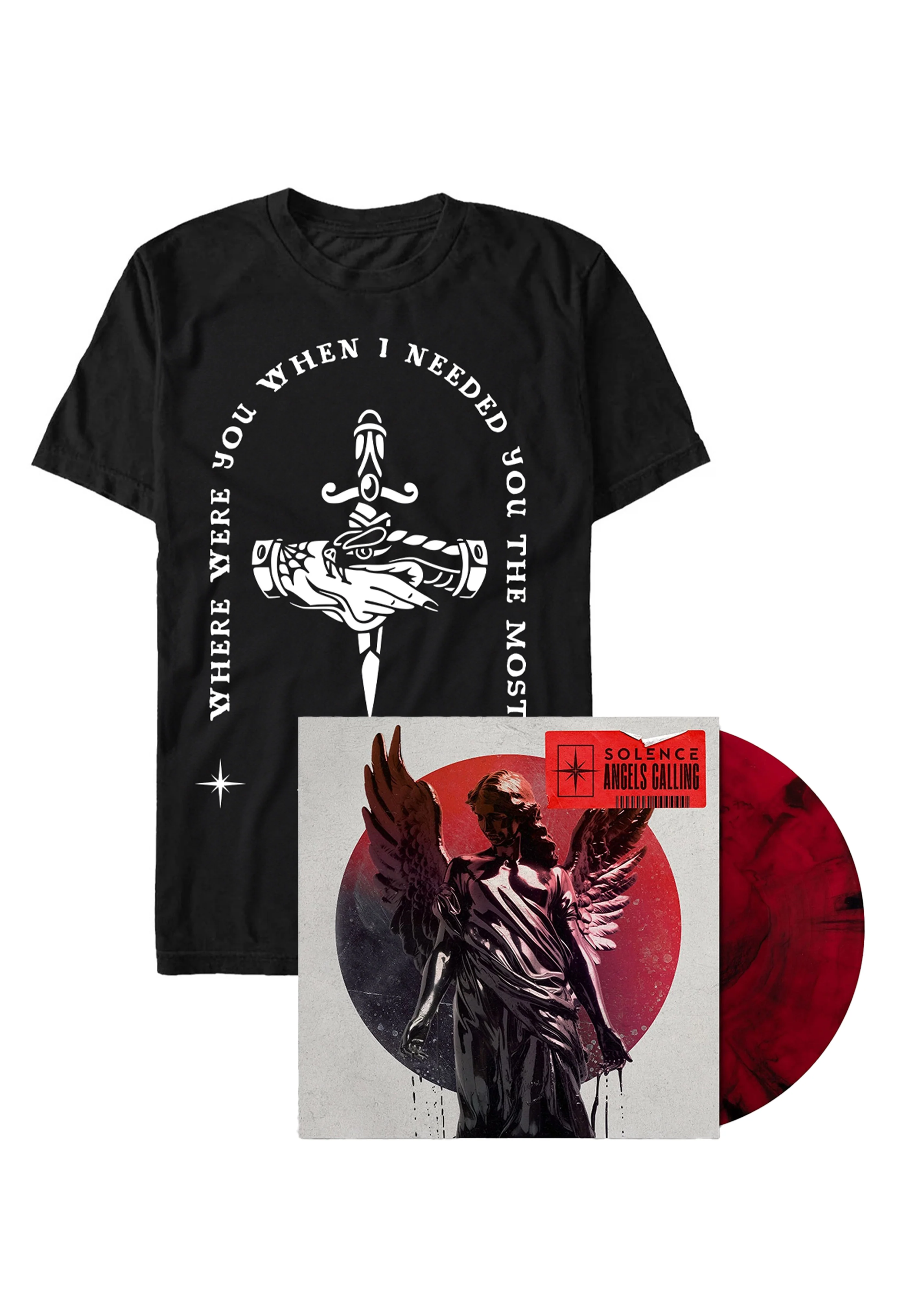 Solence - Snake Hand Red Half Tone T-Shirt - Marbled Vinyl Special Pack