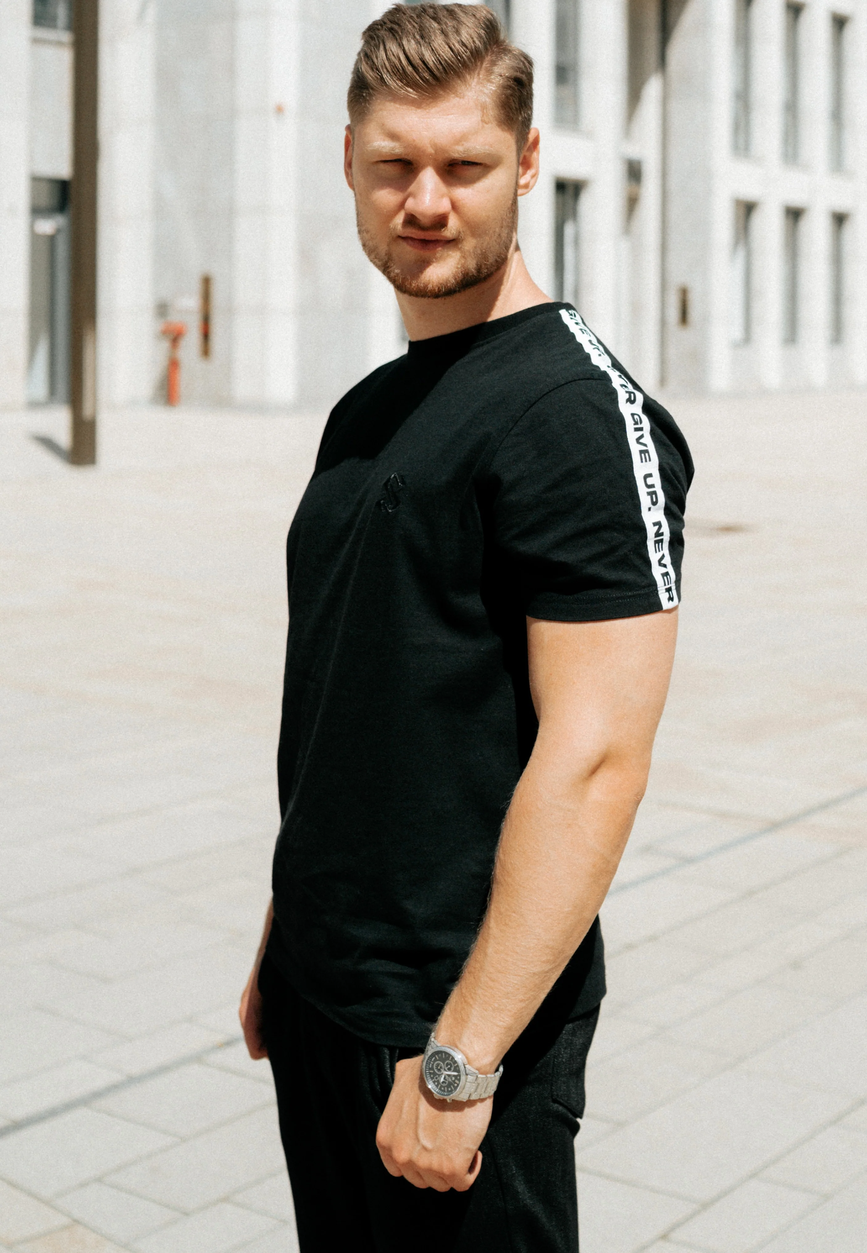 STLRZ - Never Give Up Stripe - T-Shirt - Image 2