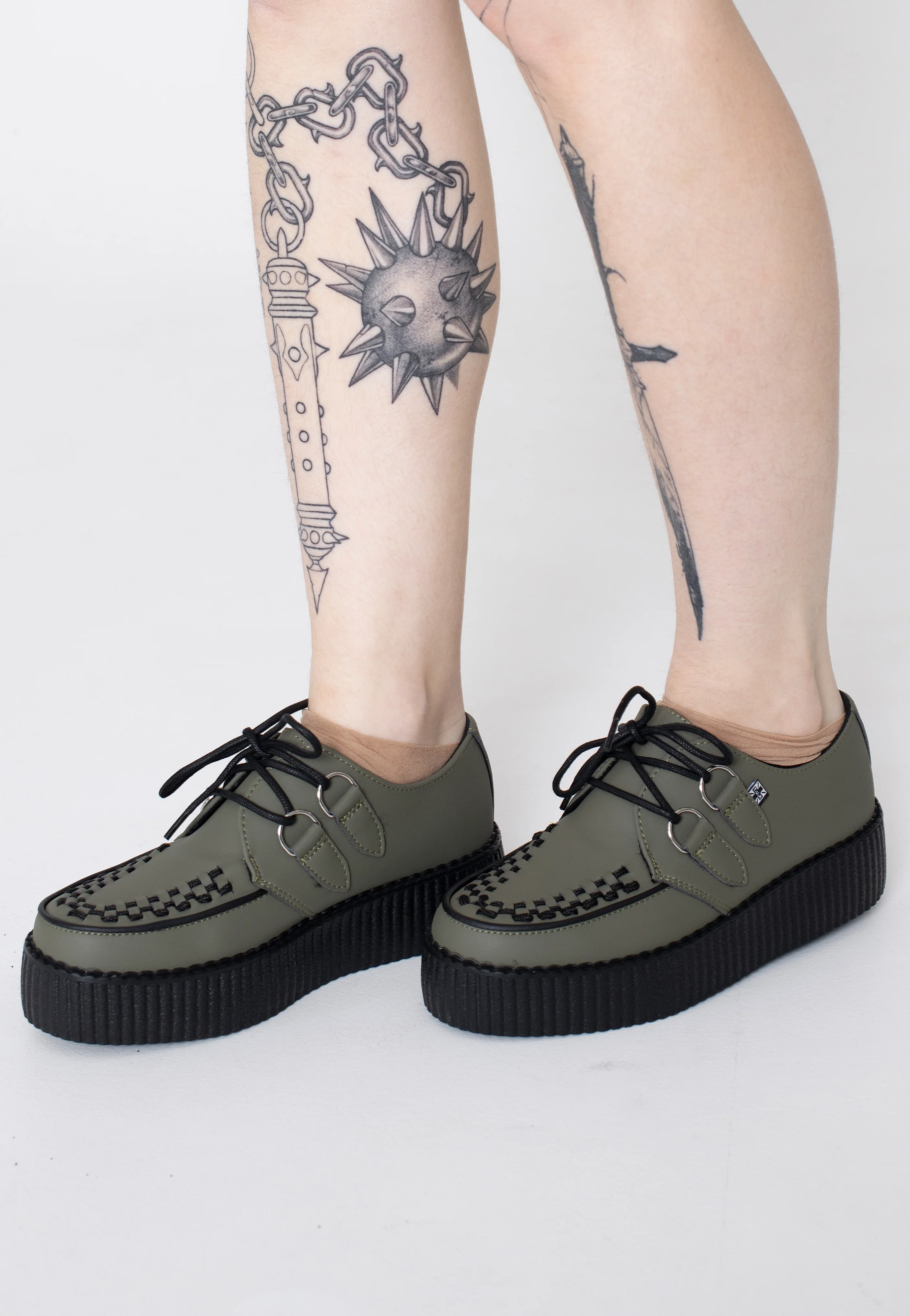 T.U.K. - Viva High Creeper Dark Green Vegan - Girl Shoes - Image 7