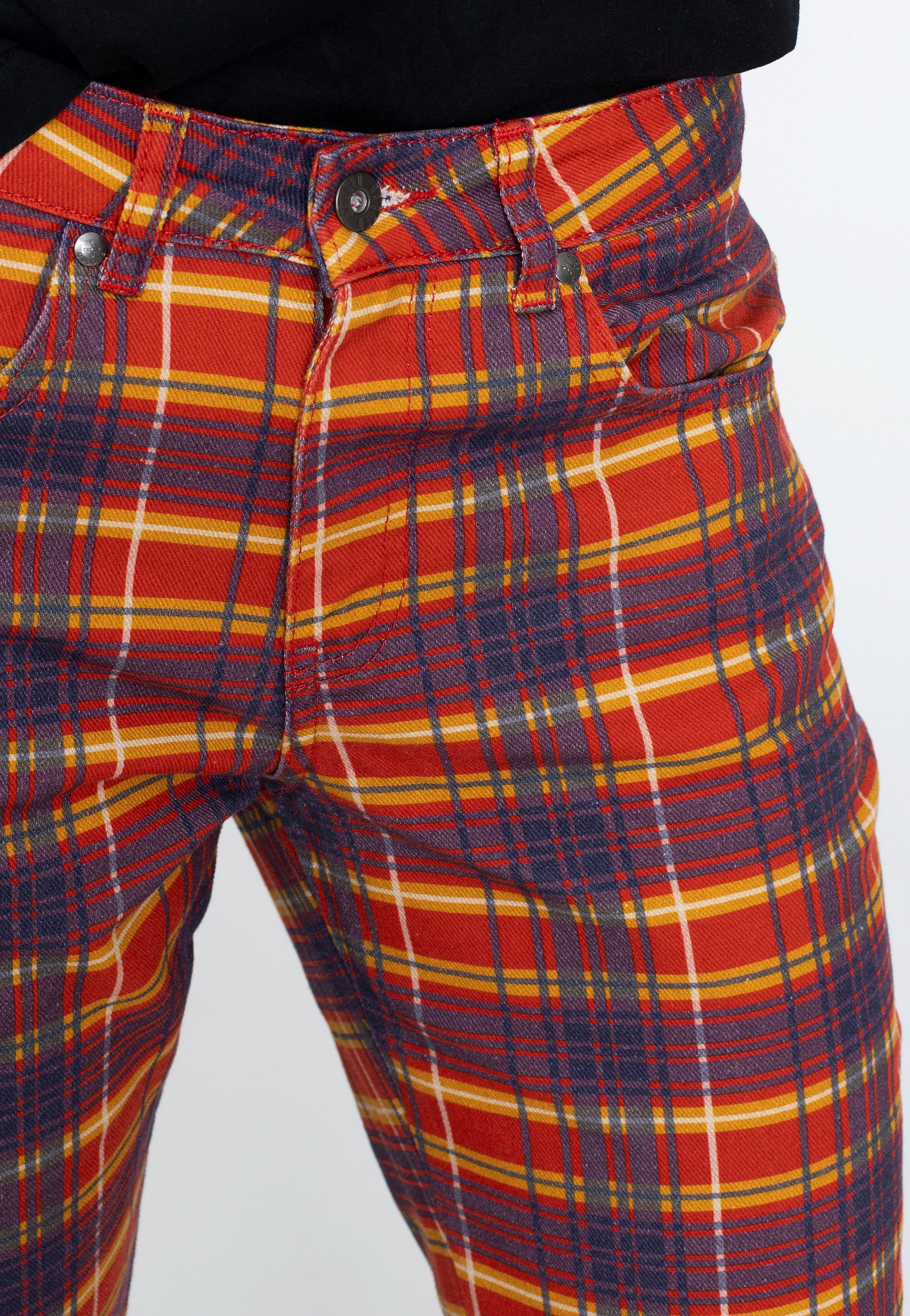 The Ragged Priest - Red Check Flares Multi - Pants - Image 4