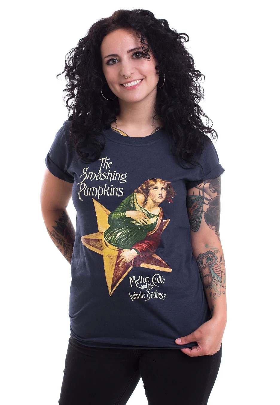 The Smashing Pumpkins - Mellon Collie Cover Navy - T-Shirt - Image 5