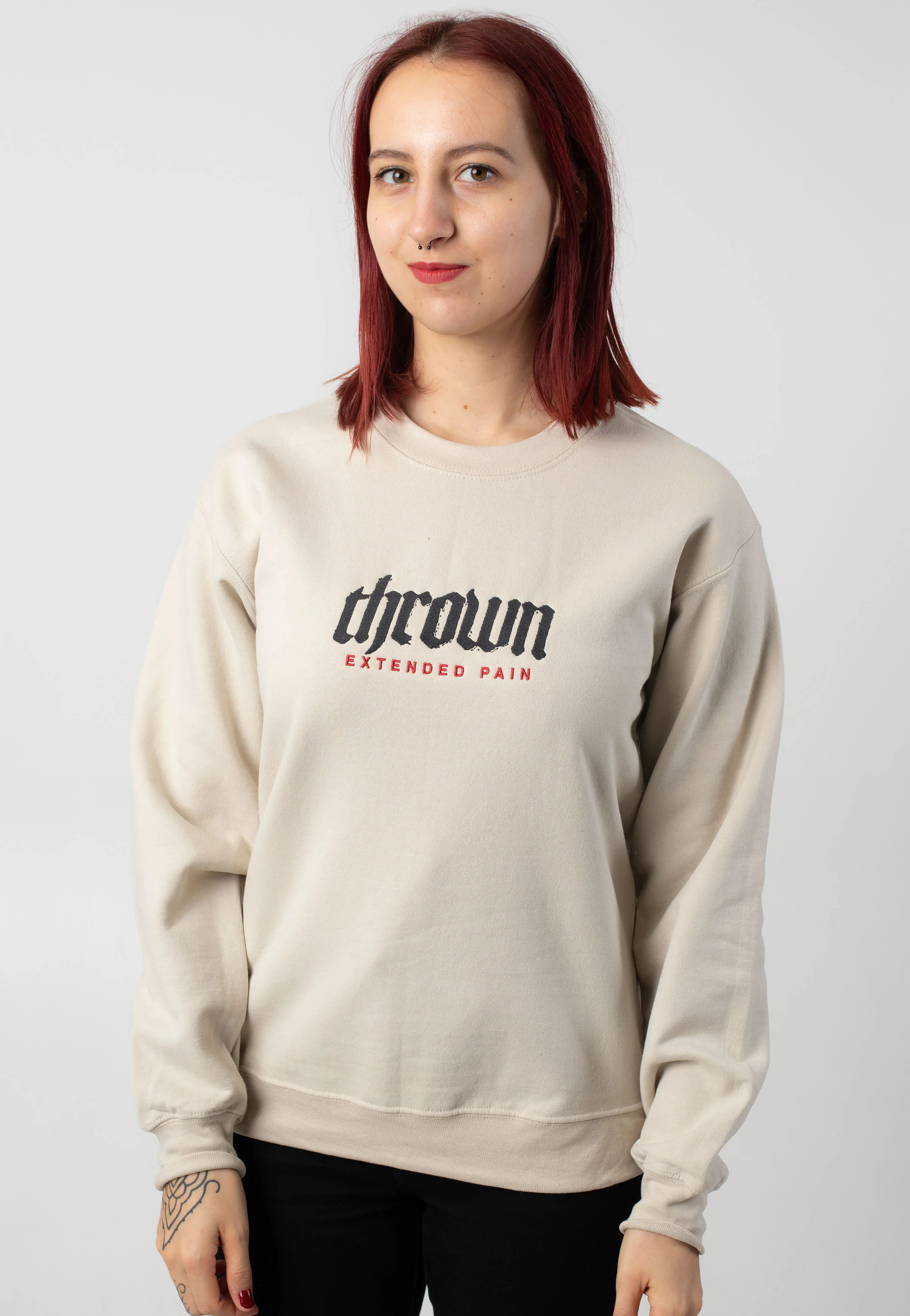 Thrown - Embroidered Extended Pain Sand - Sweater - Image 5