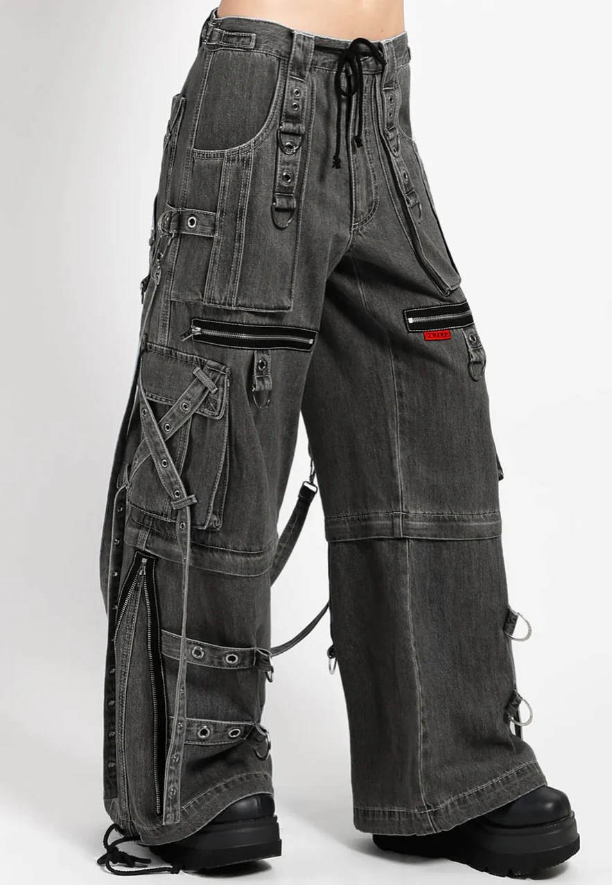 Tripp NYC - X-Strap Zip Off Denim Black - Jeans - Image 8