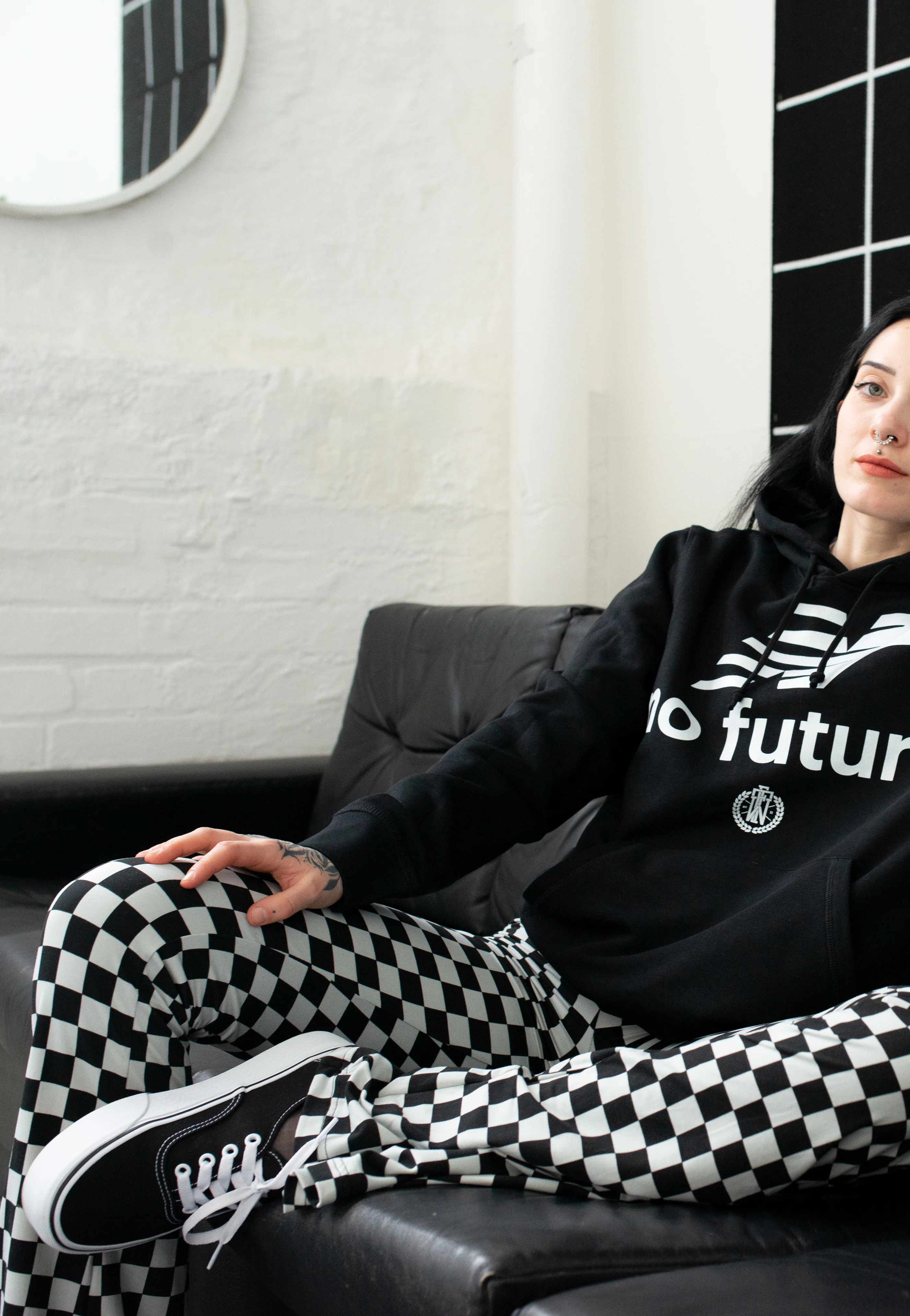 Urban Classics - Checked Boot Cut Black/Lightasphalt - Leggings - Image 3