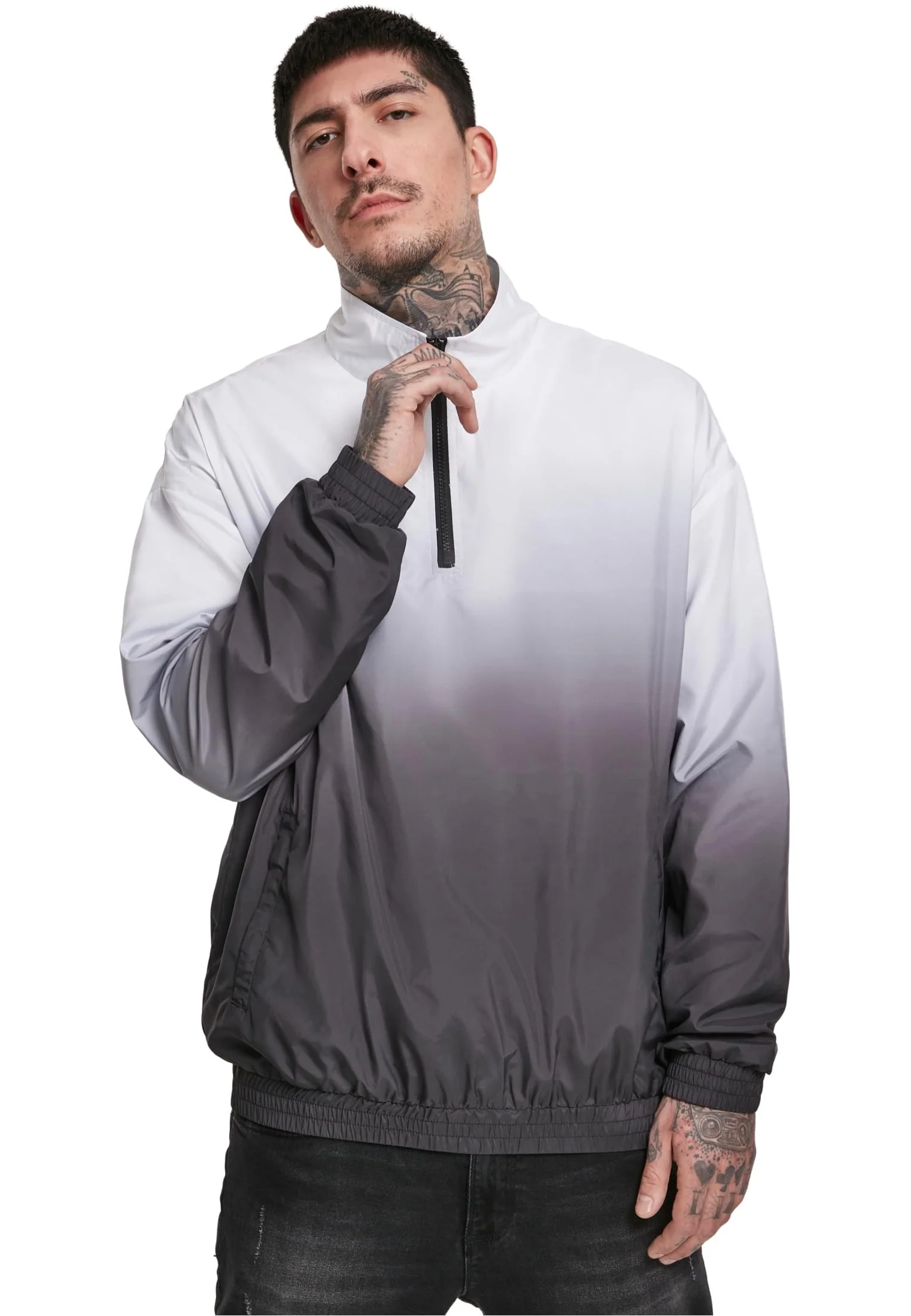 Urban Classics - Gradient Pull Over Jacket Black/White - Jacket - Image 3